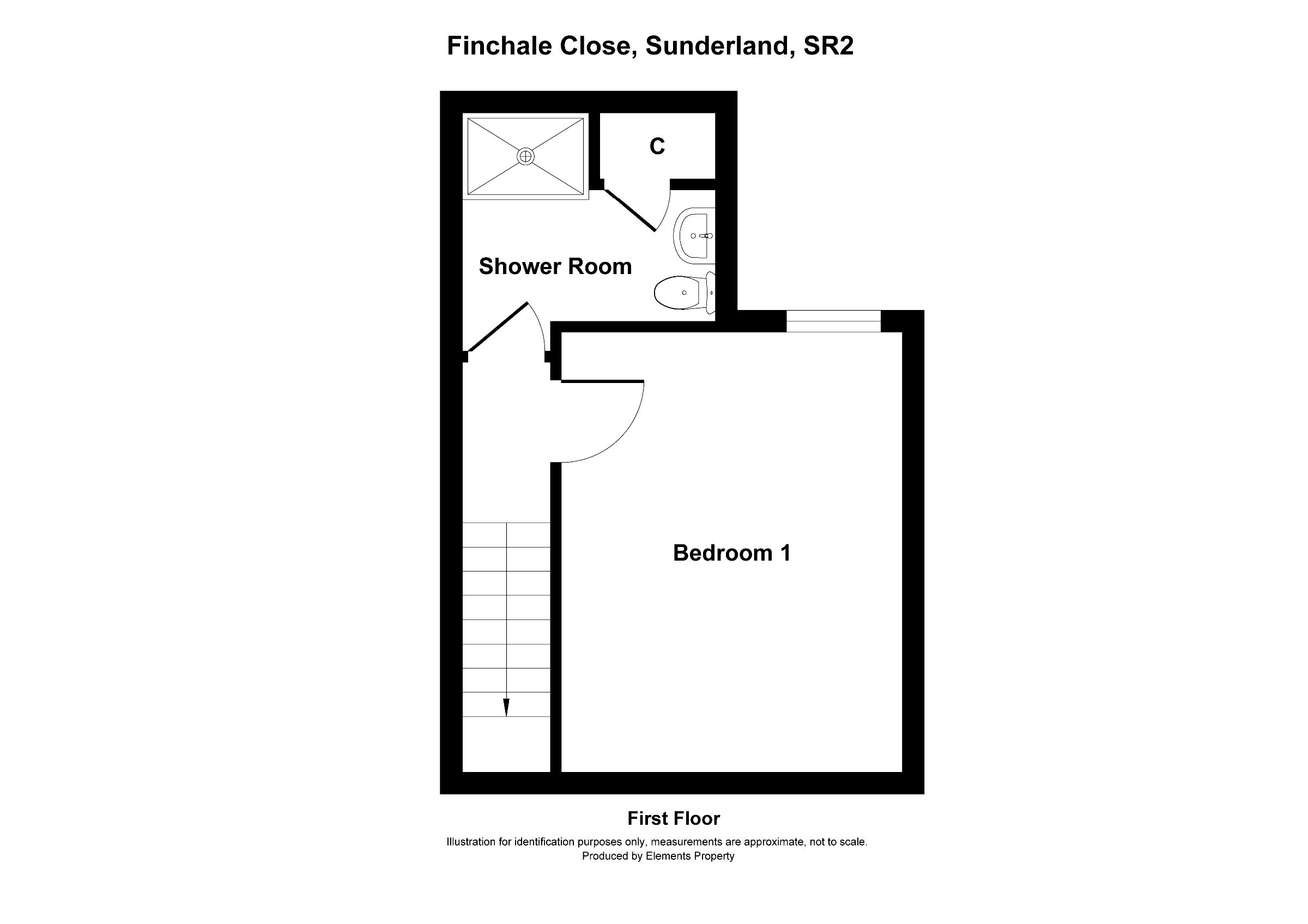 1 bed terraced house to rent in Finchale Close, Sunderland - Property floorplan