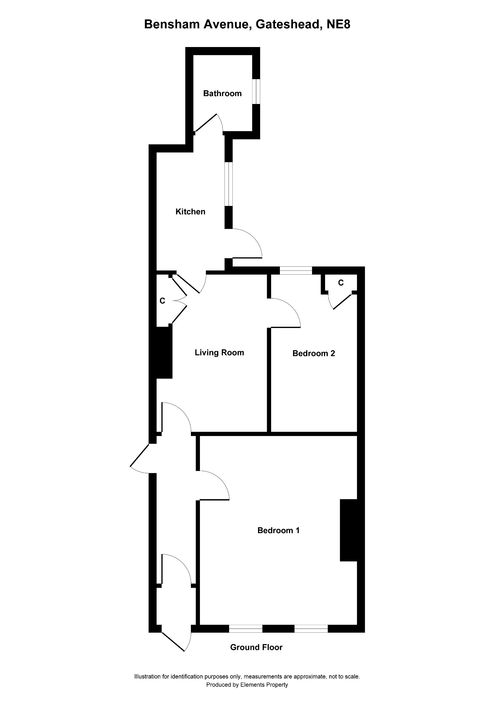 2 bed flat to rent in Bensham Avenue, Gateshead - Property floorplan