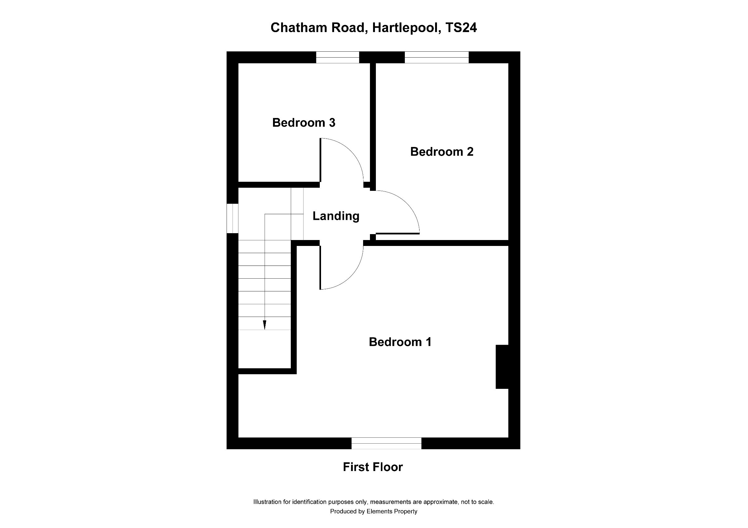 3 bed end of terrace house to rent in Chatham Road, Hartlepool - Property floorplan