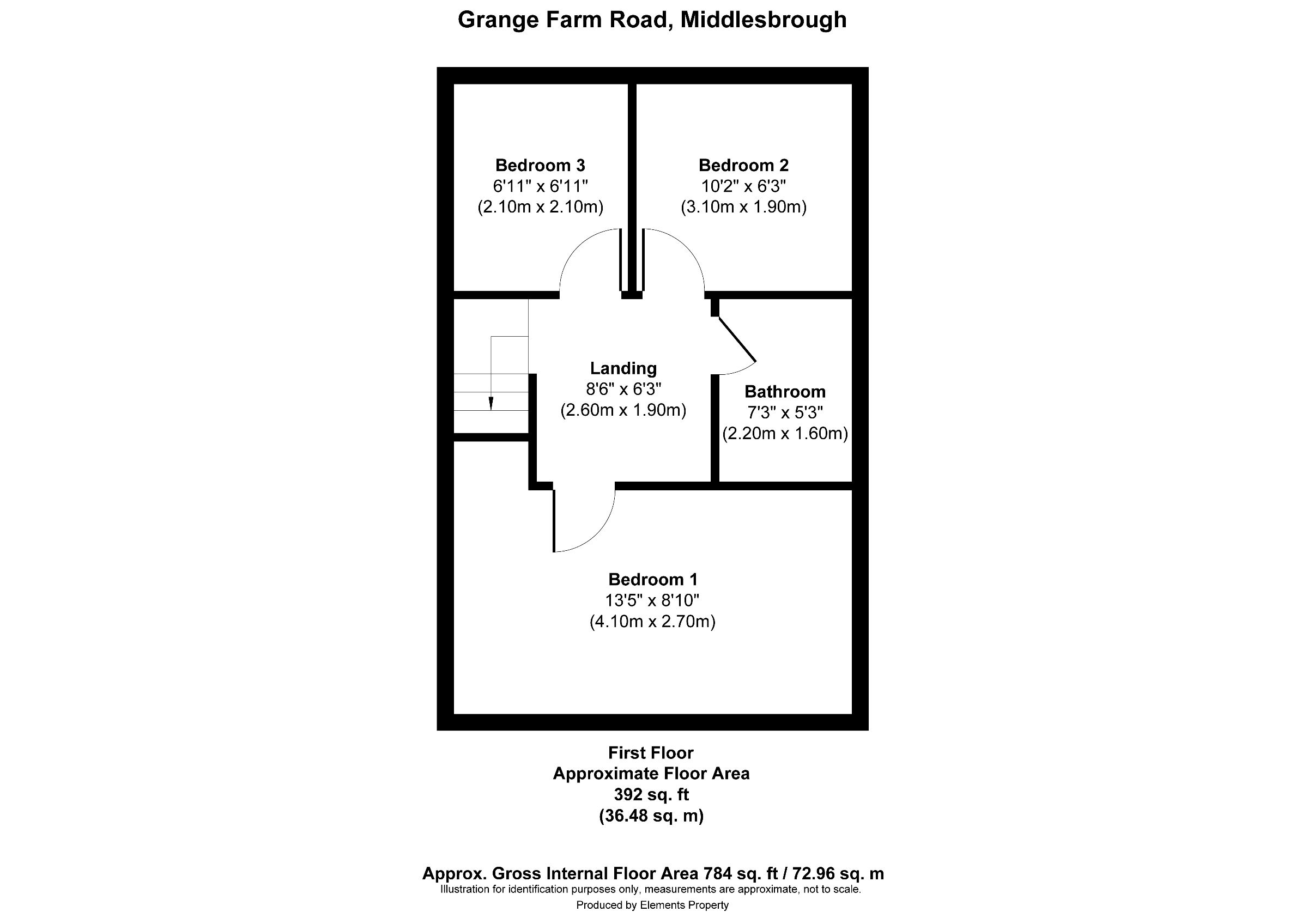 3 bed semi-detached house to rent in Grange Farm Road, Grangetown - Property floorplan