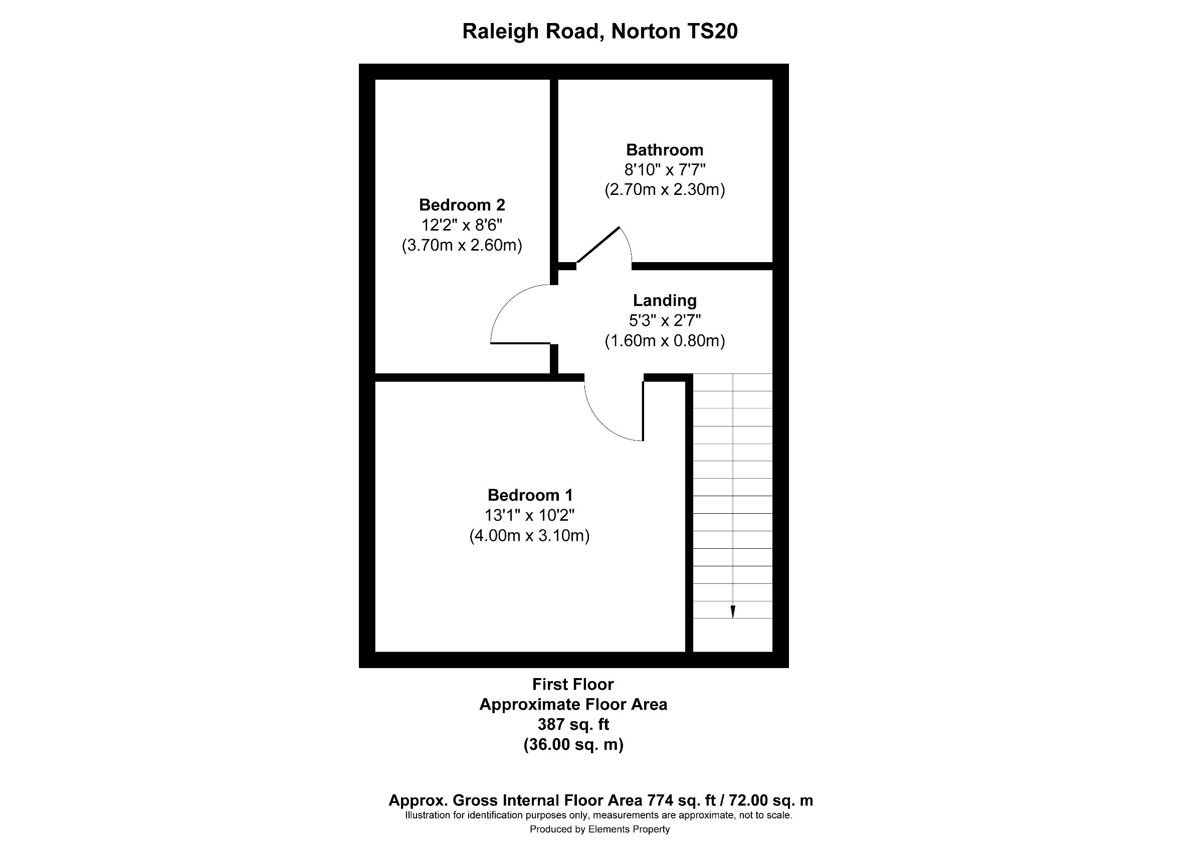 2 bed semi-detached house to rent in Raleigh Road, Norton - Property floorplan