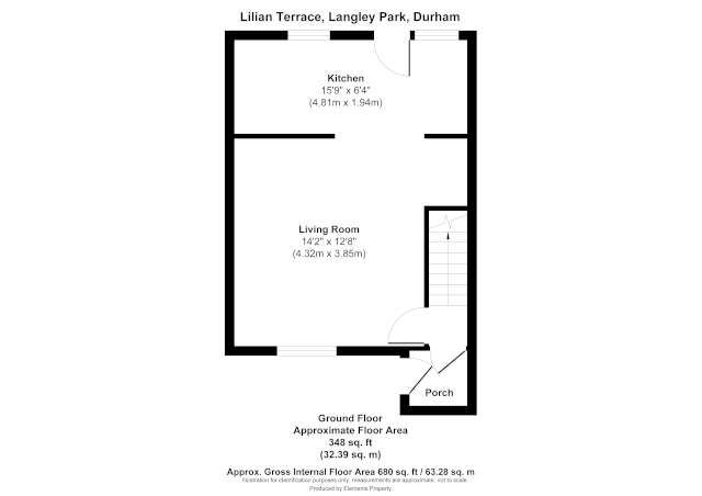 2 bed terraced house for sale in Lilian Terrace, Durham - Property floorplan