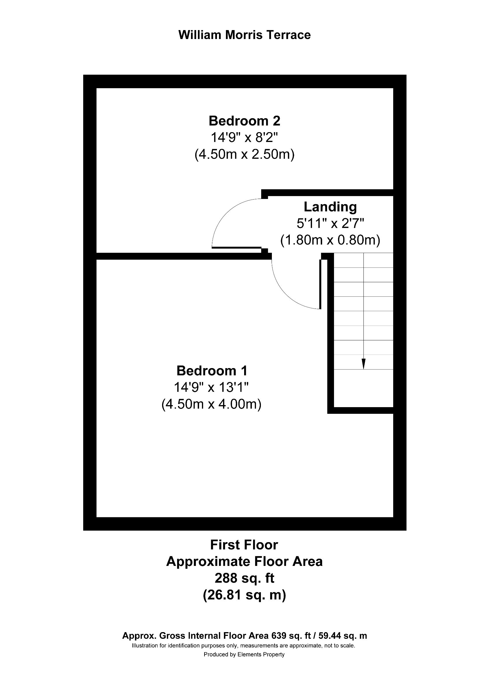 2 bed semi-detached house to rent in William Morris Terrace, Durham - Property floorplan