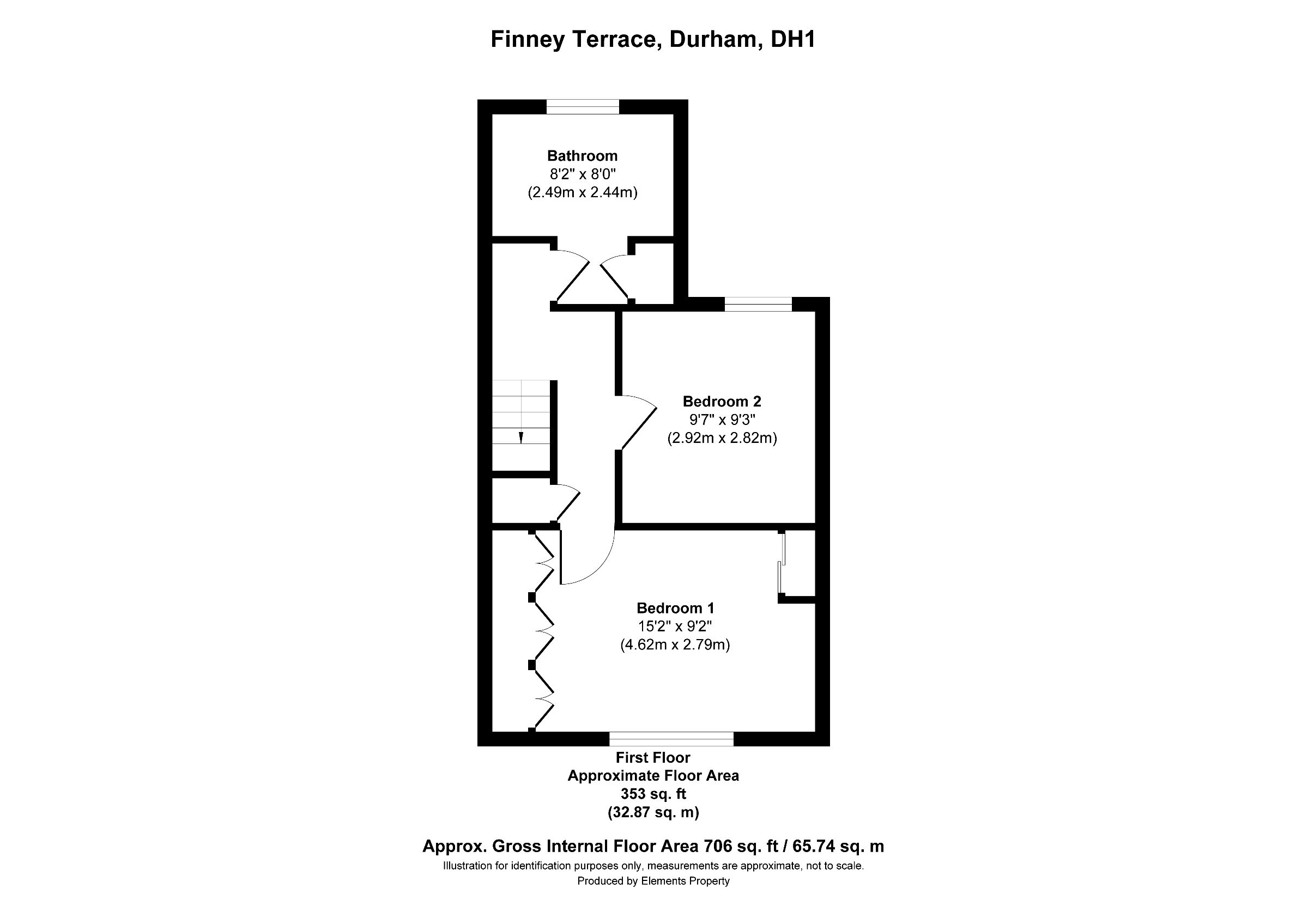 2 bed terraced house to rent in Finney Terrace, Durham - Property floorplan