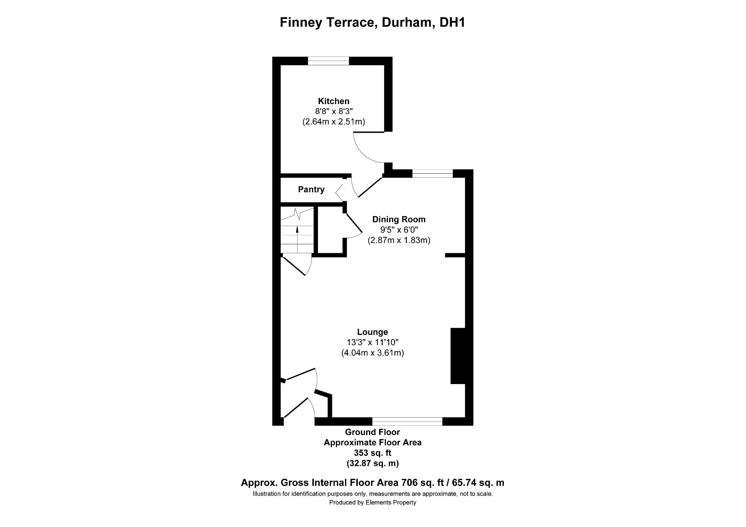 2 bed terraced house to rent in Finney Terrace, Durham - Property floorplan