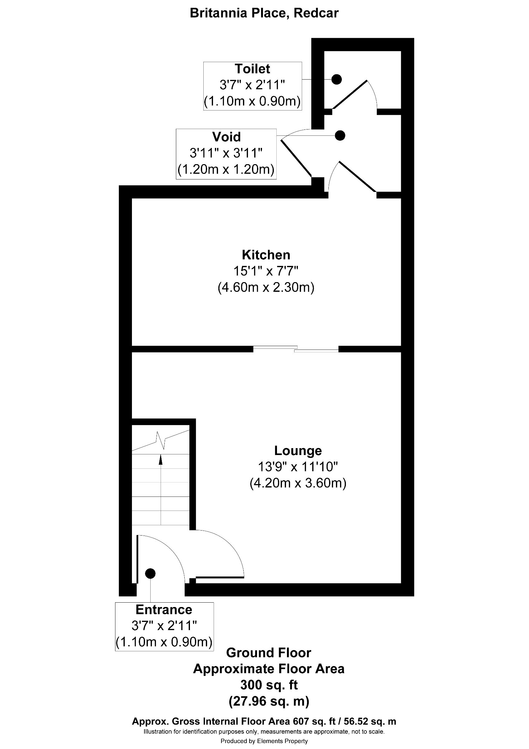 2 bed terraced house to rent in Britannia Place, Redcar - Property floorplan