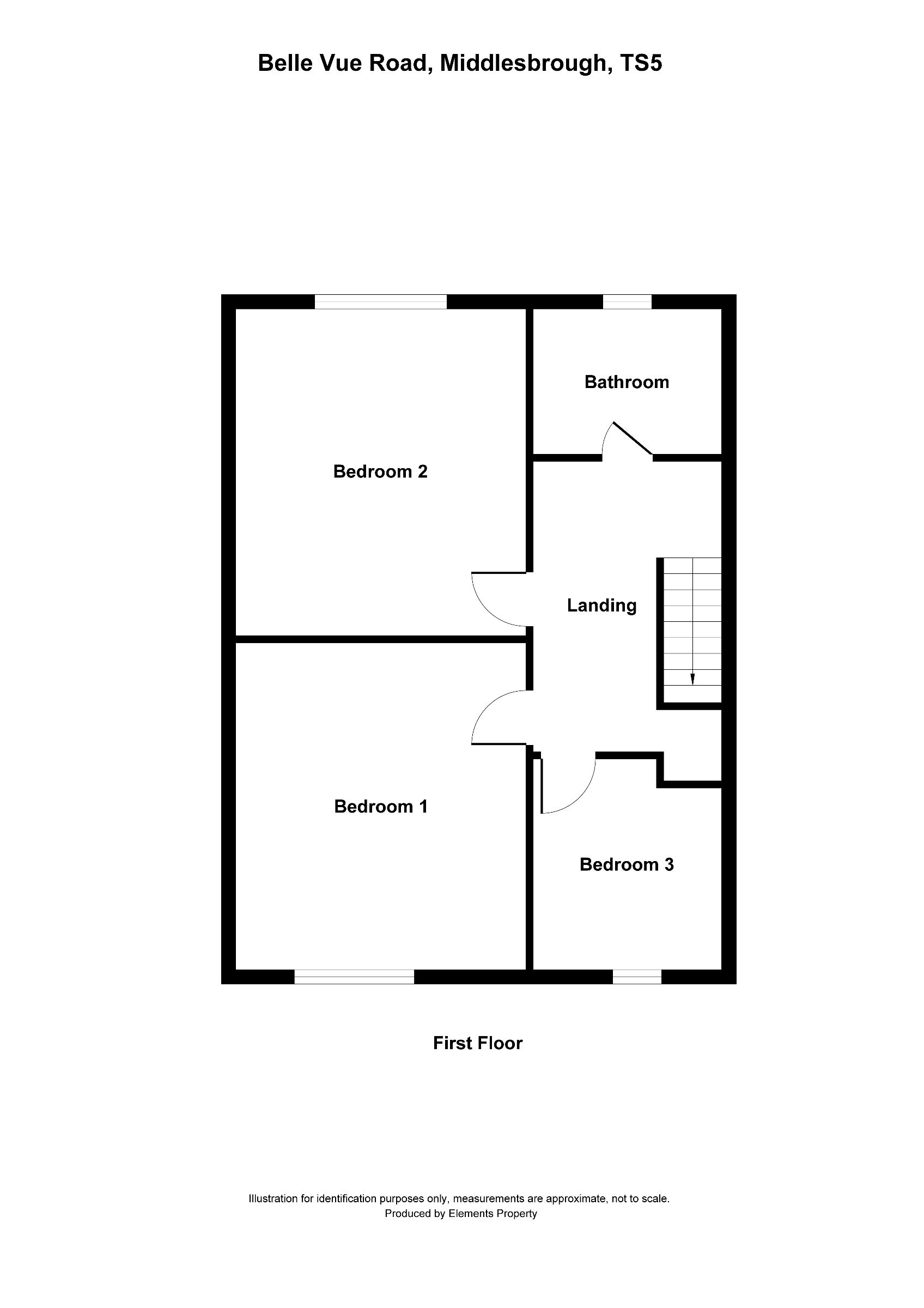 3 bed terraced house to rent in Belle Vue Road, Middlesbrough - Property floorplan