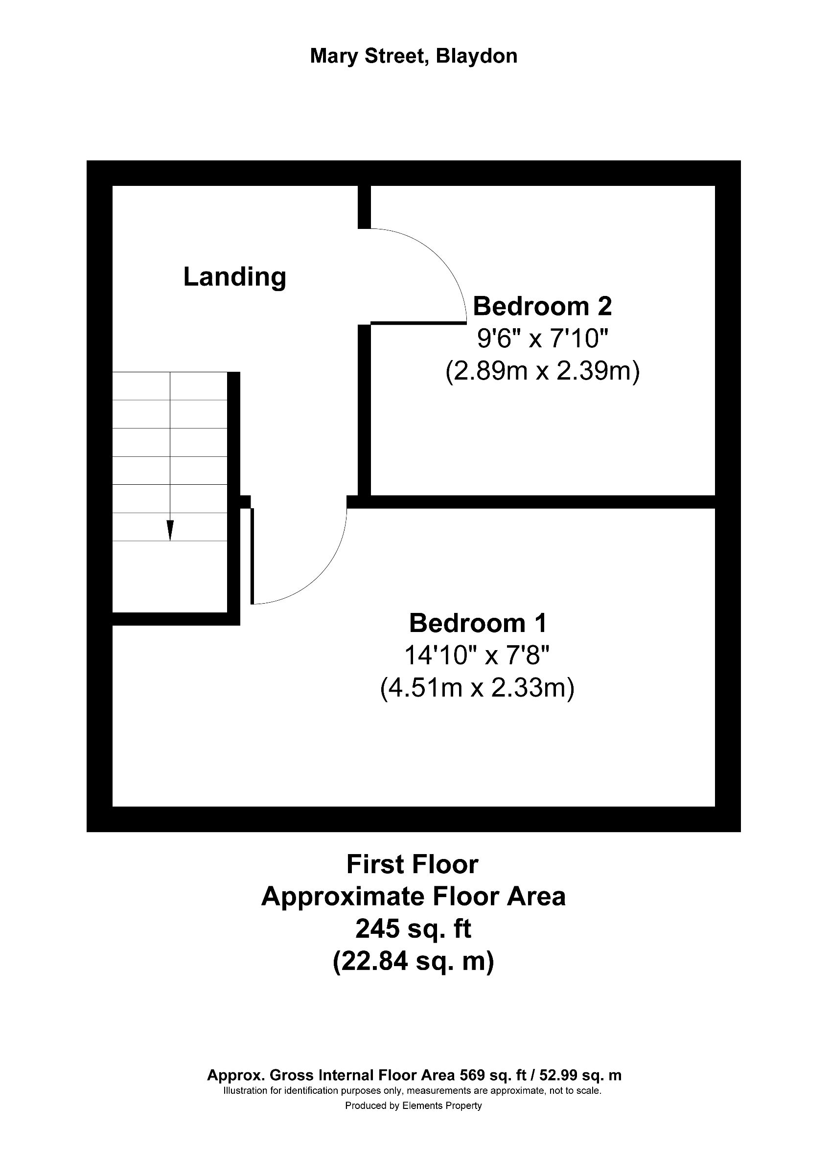 2 bed terraced house to rent in Mary Street, Blaydon-on-Tyne - Property floorplan