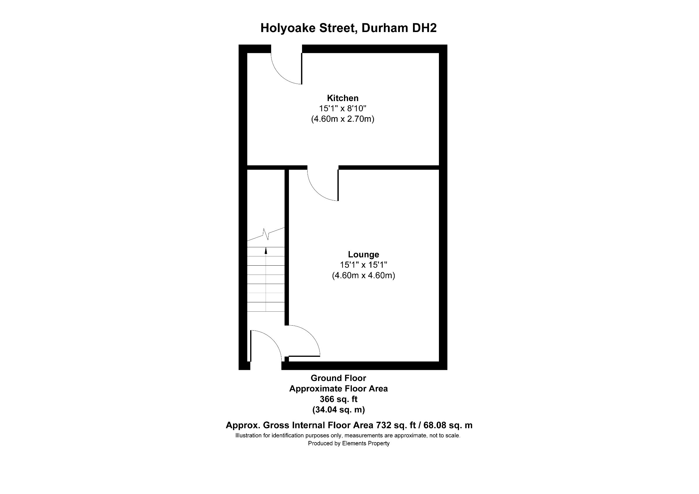 2 bed terraced house to rent in Holyoake Street, Chester le Street - Property floorplan