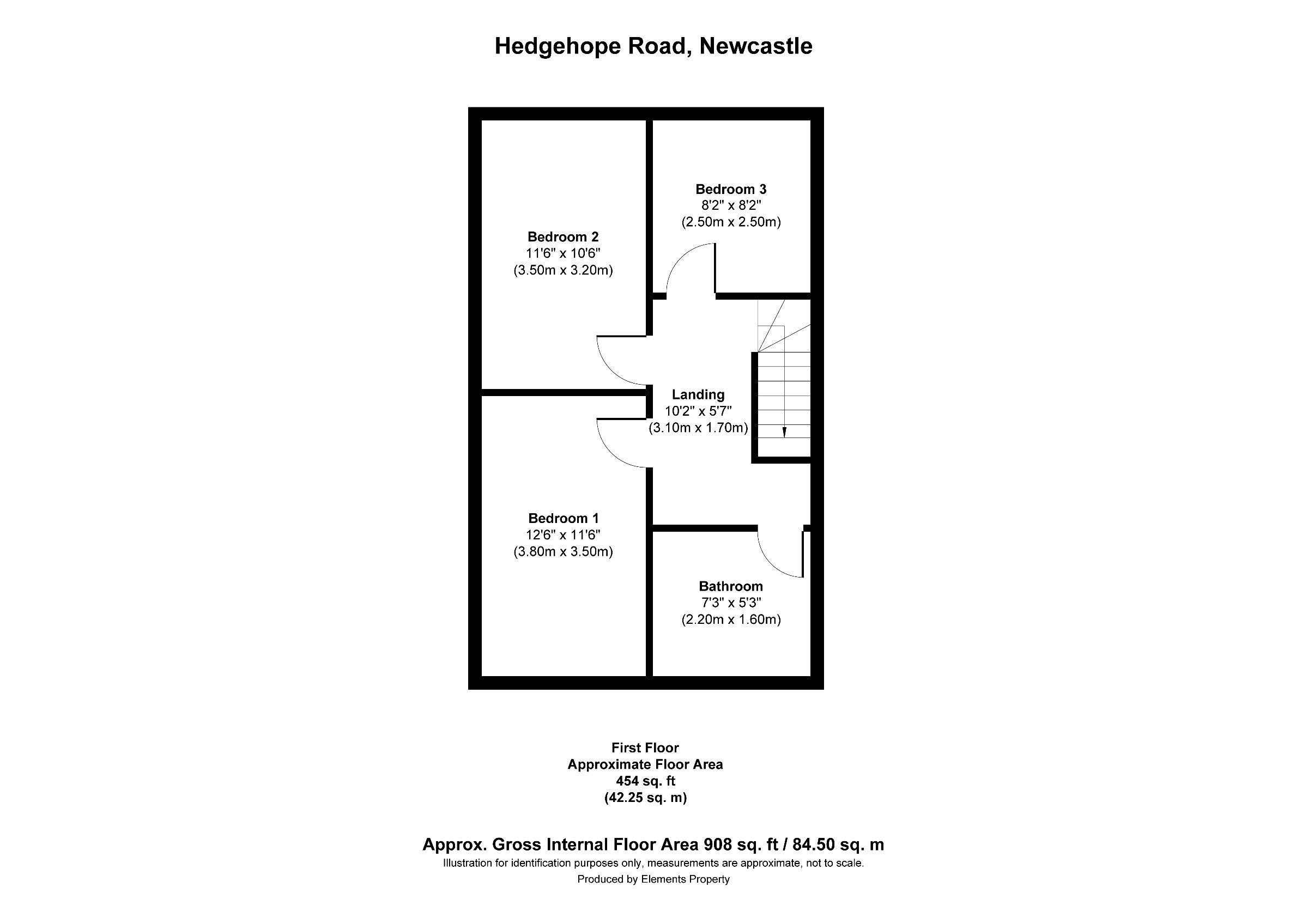 3 bed terraced house to rent in Hedgehope Road, Newcastle upon Tyne - Property floorplan