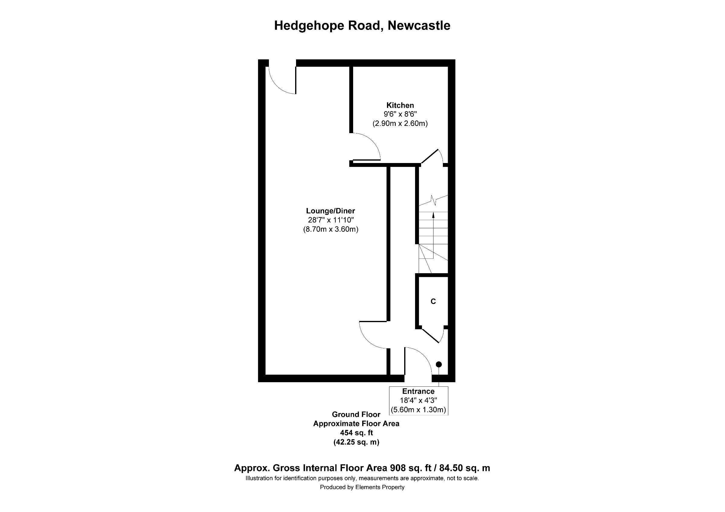 3 bed terraced house to rent in Hedgehope Road, Newcastle upon Tyne - Property floorplan