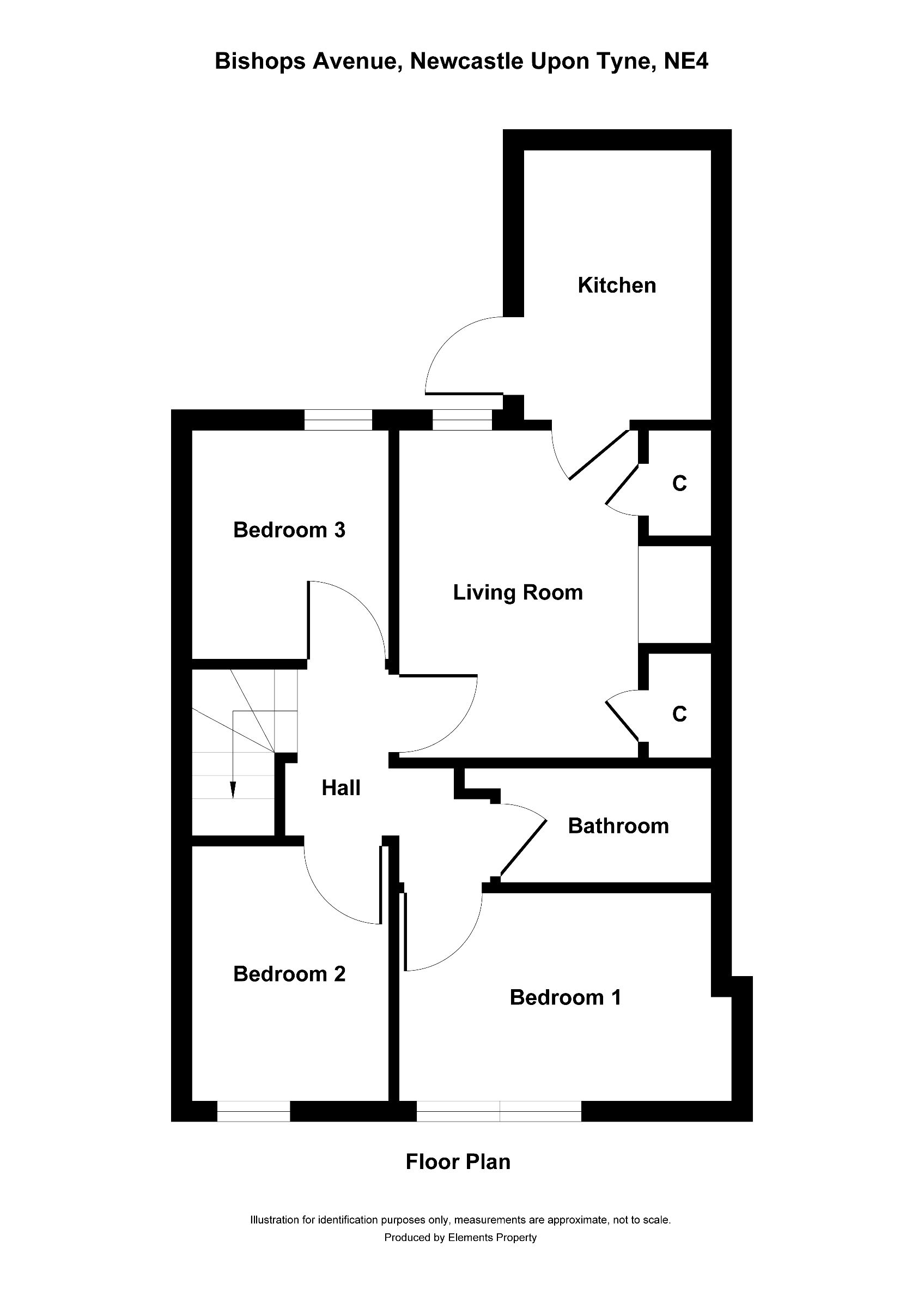 3 bed flat to rent in Bishops Avenue, Newcastle upon Tyne - Property floorplan