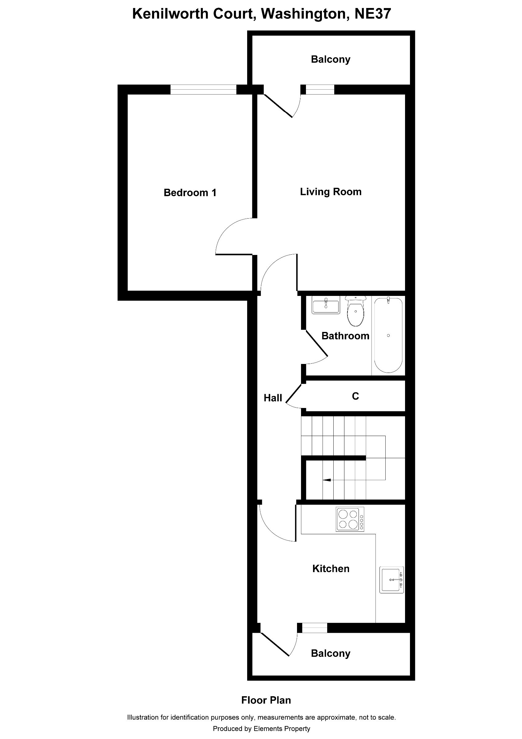 1 bed flat to rent in Kenilworth Court, Washington - Property floorplan