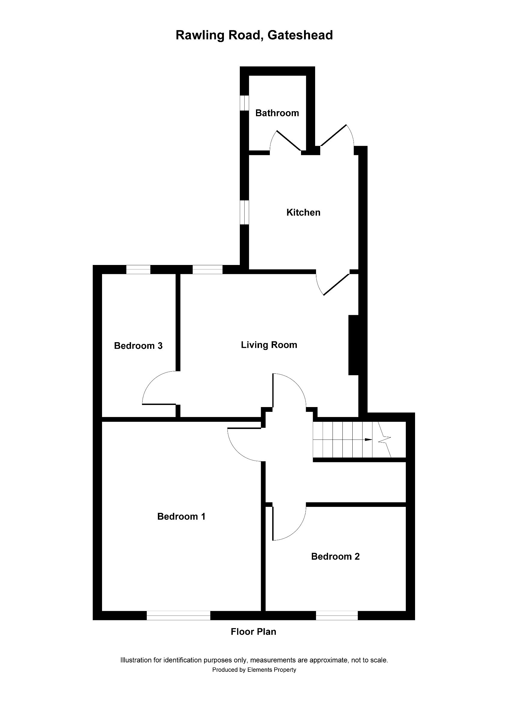 3 bed flat to rent in Rawling Road, Gateshead - Property floorplan