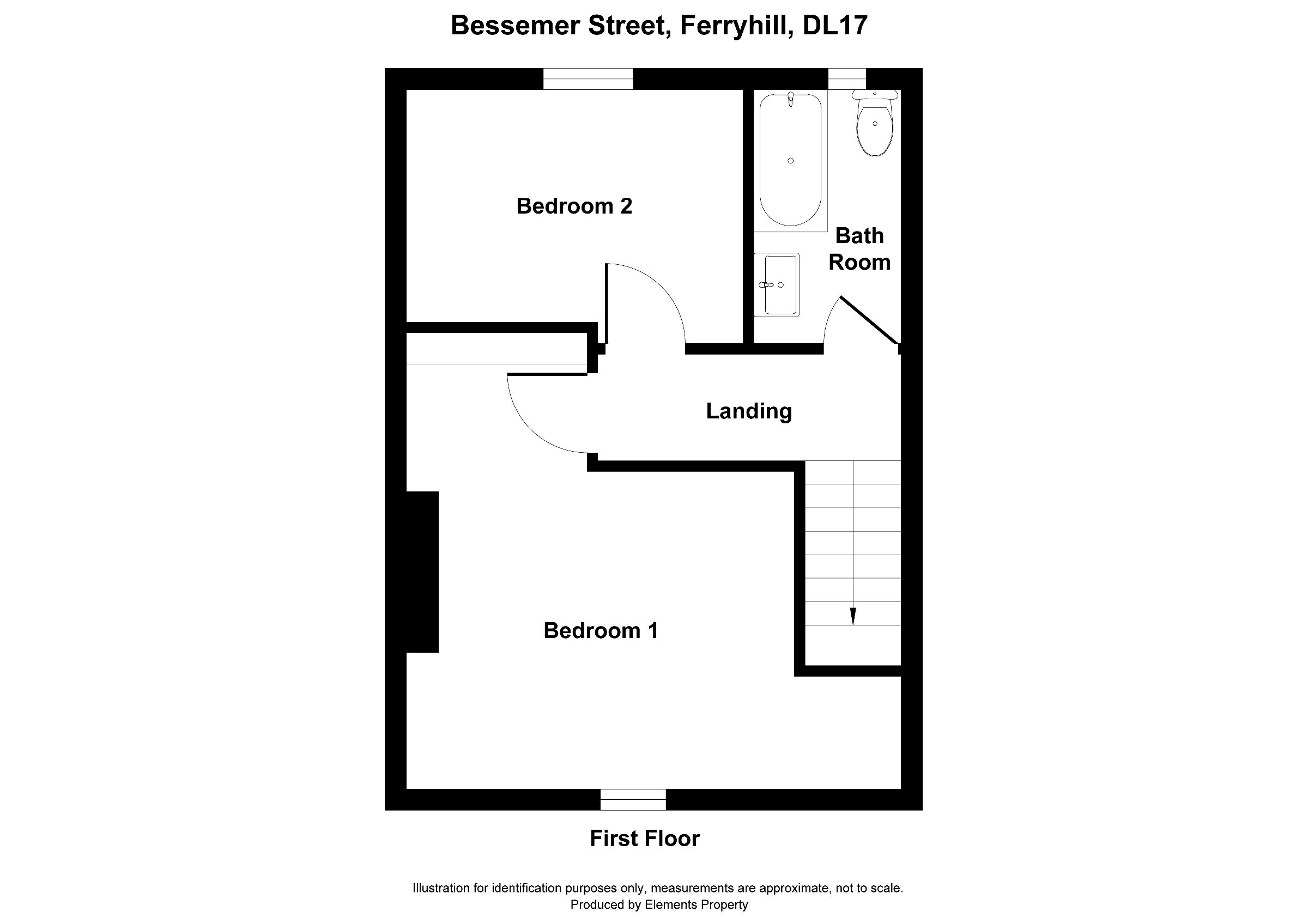 2 bed terraced house to rent in Bessemer Street, Ferryhill - Property floorplan