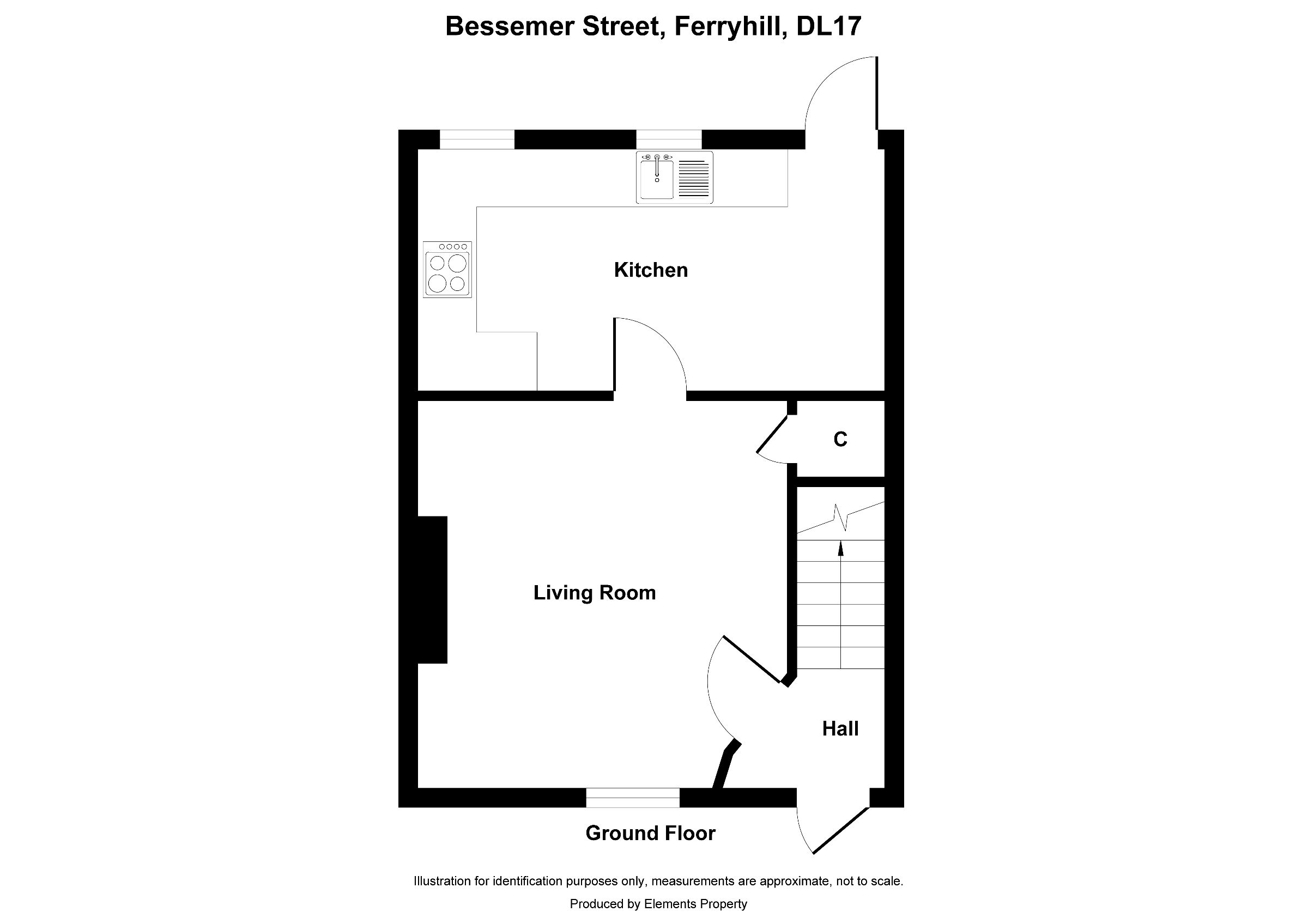 2 bed terraced house to rent in Bessemer Street, Ferryhill - Property floorplan