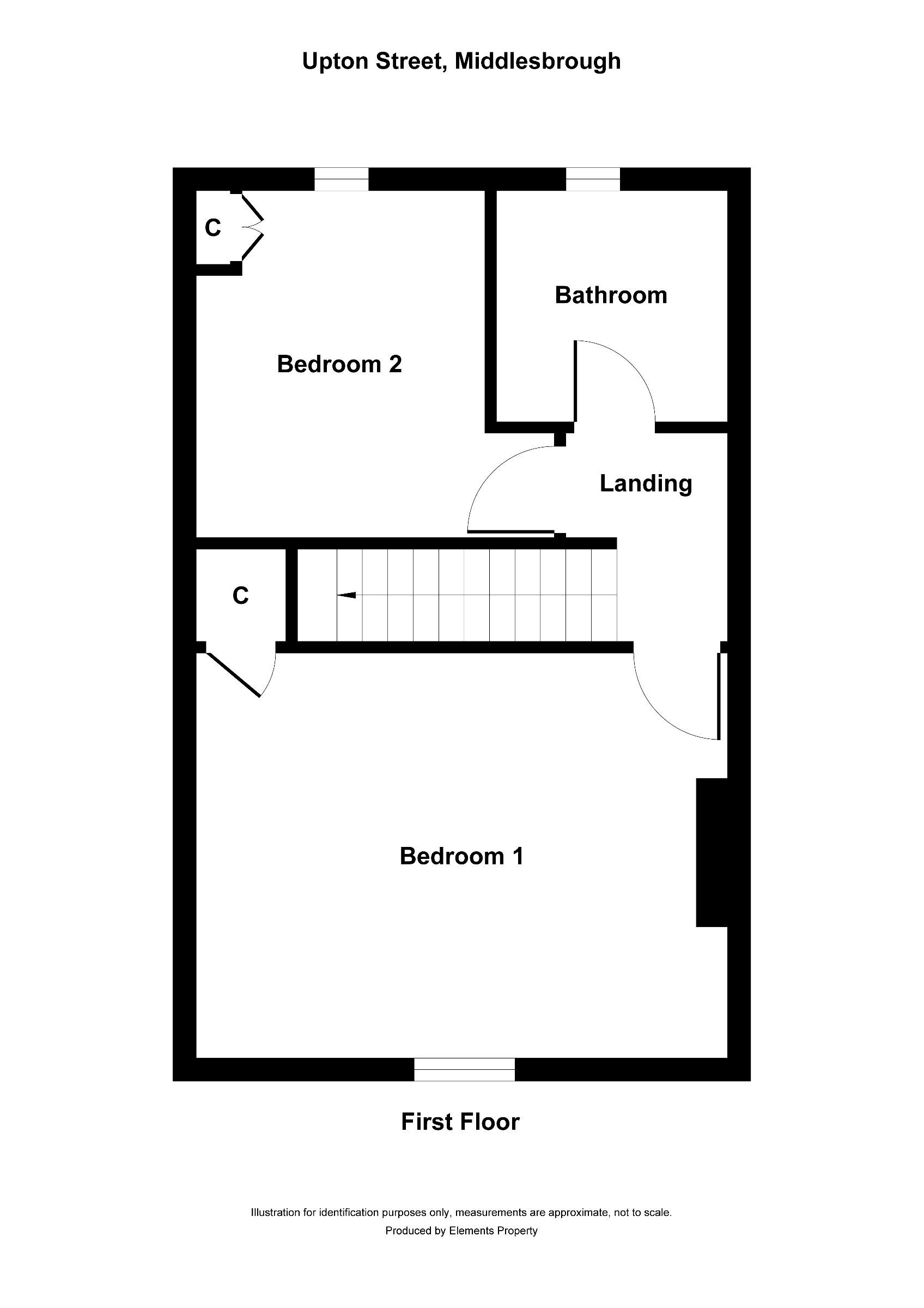 2 bed terraced house to rent in Upton Street, Middlesbrough - Property floorplan