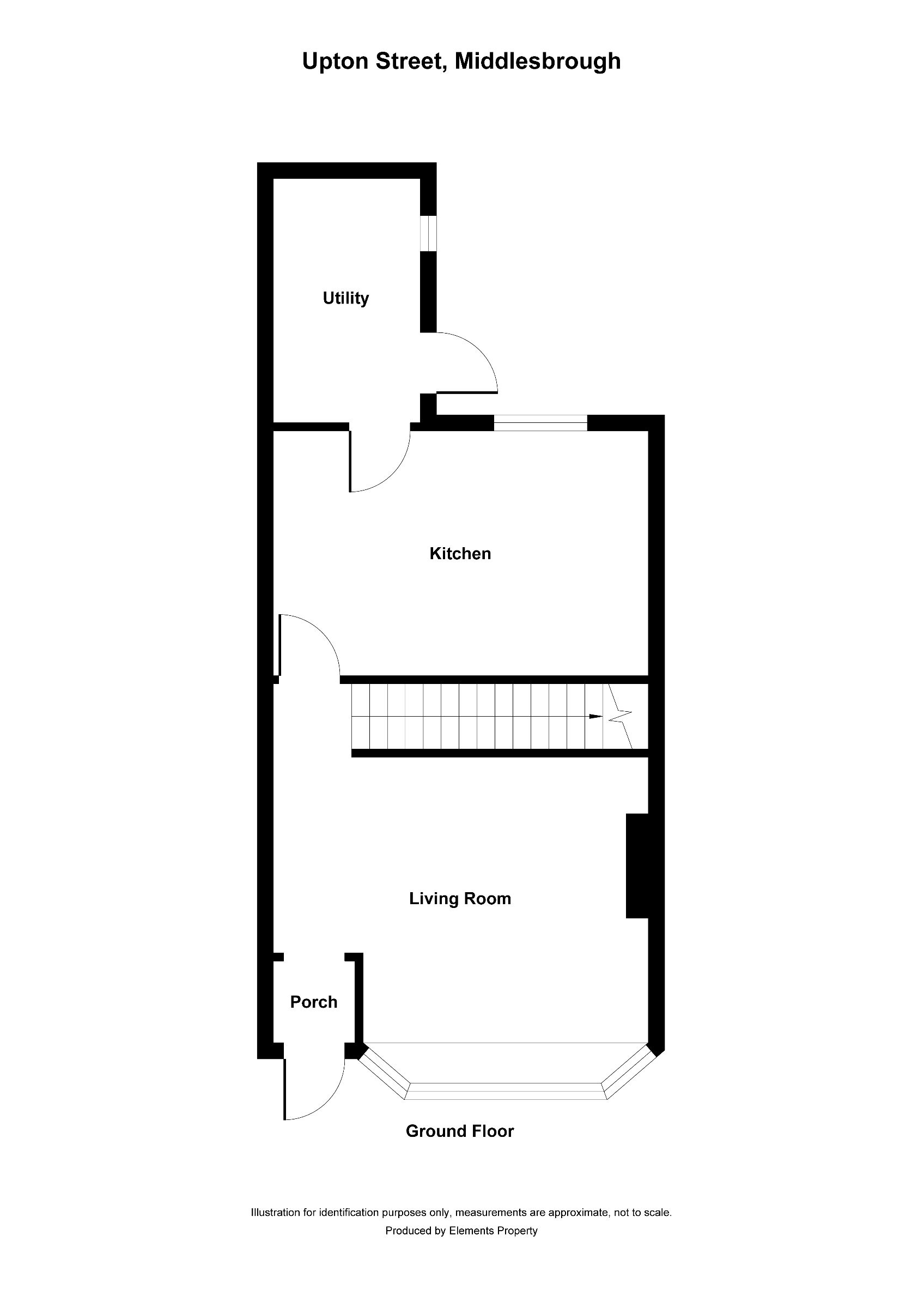 2 bed terraced house to rent in Upton Street, Middlesbrough - Property floorplan