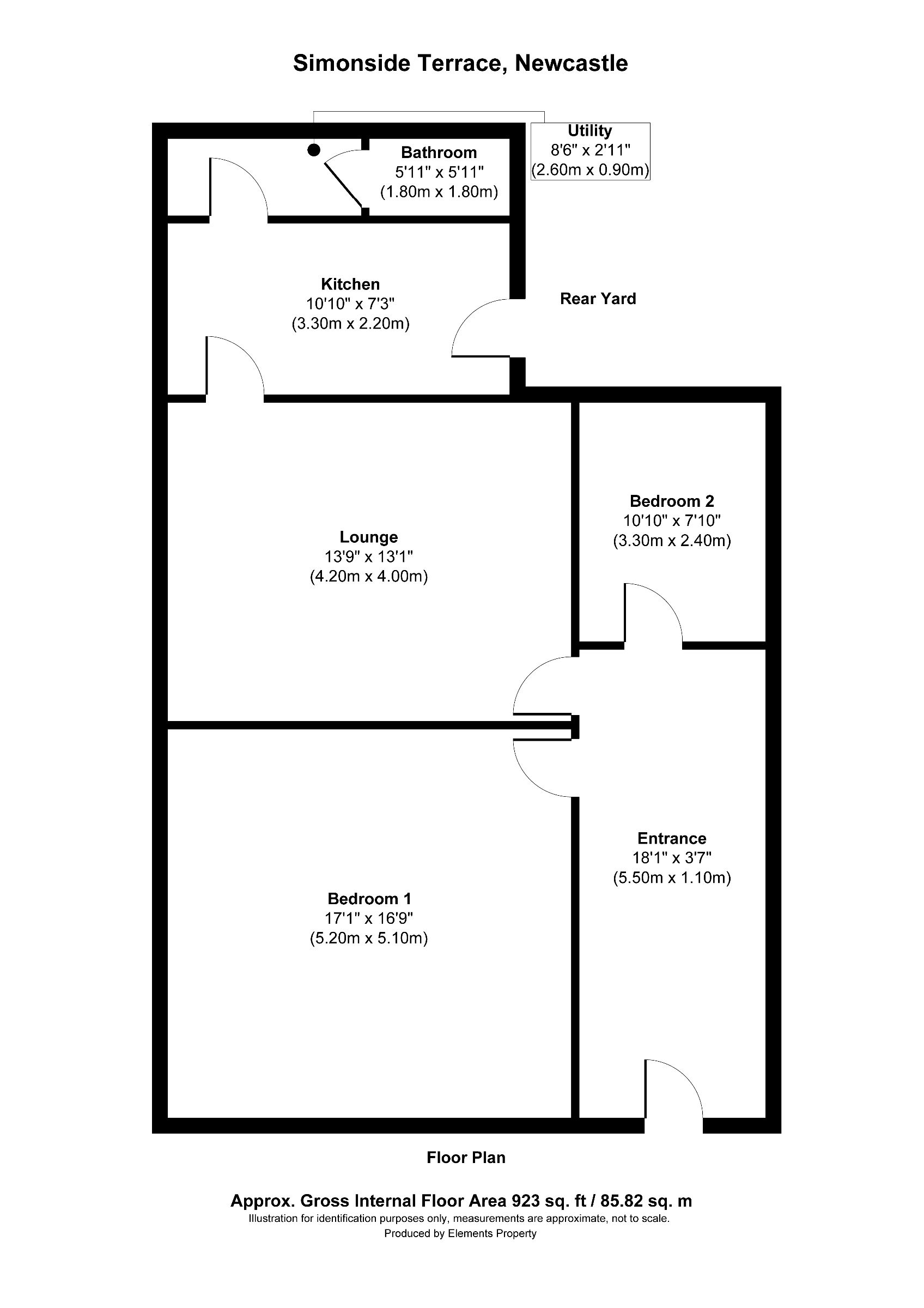 2 bed flat to rent, Newcastle Upon Tyne - Property floorplan