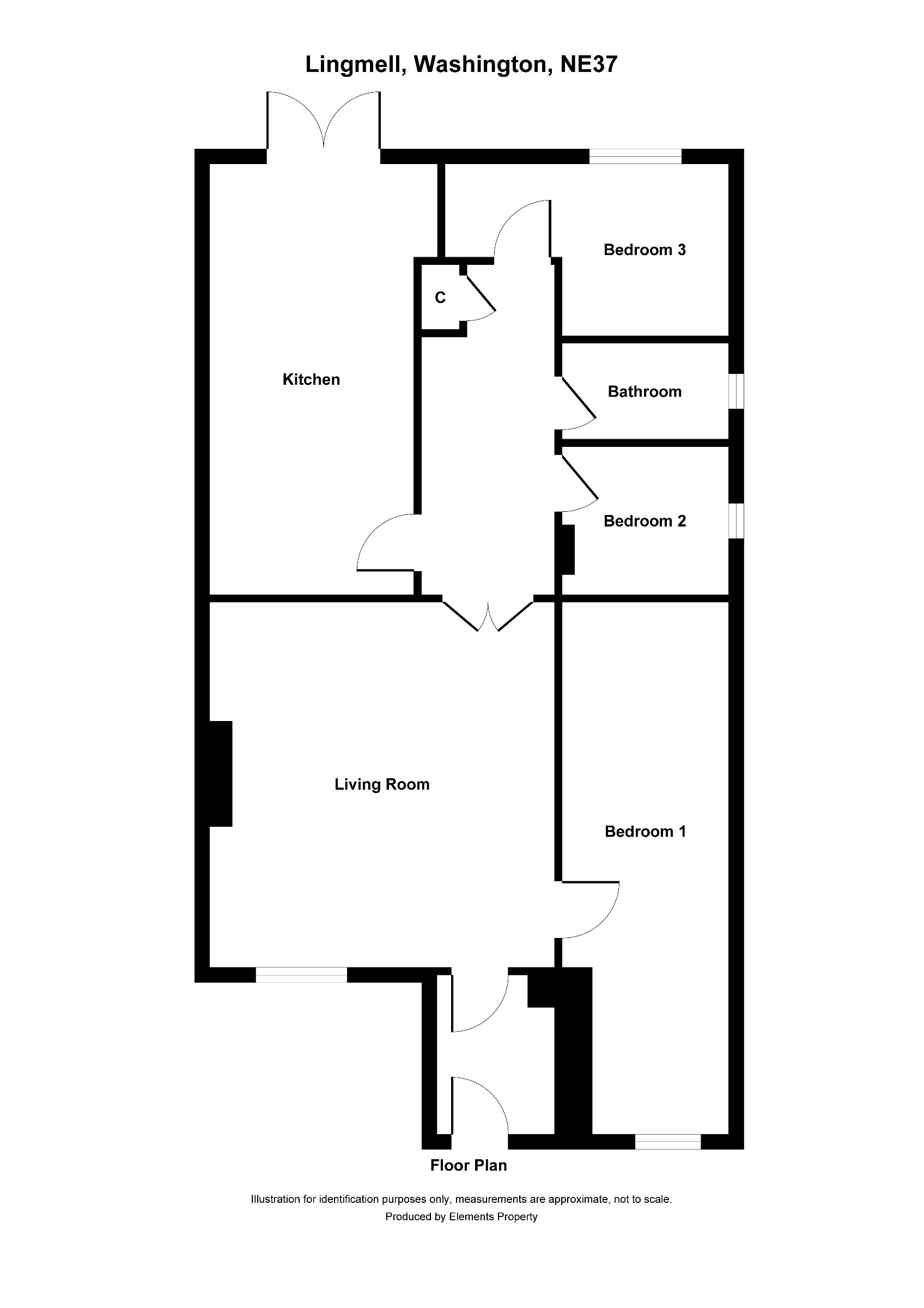 3 bed bungalow to rent in Lingmell, Washington - Property floorplan