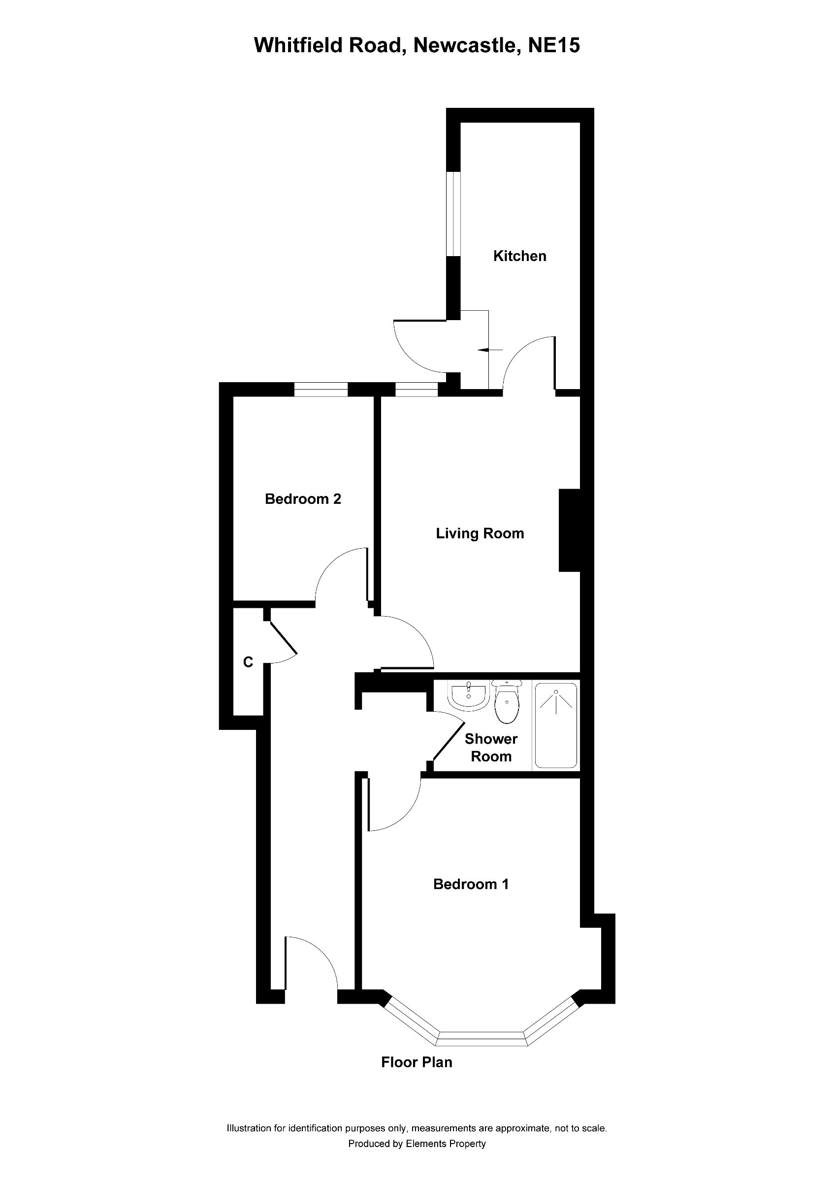 2 bed ground floor flat to rent in Whitfield Road, Newcastle upon Tyne - Property floorplan