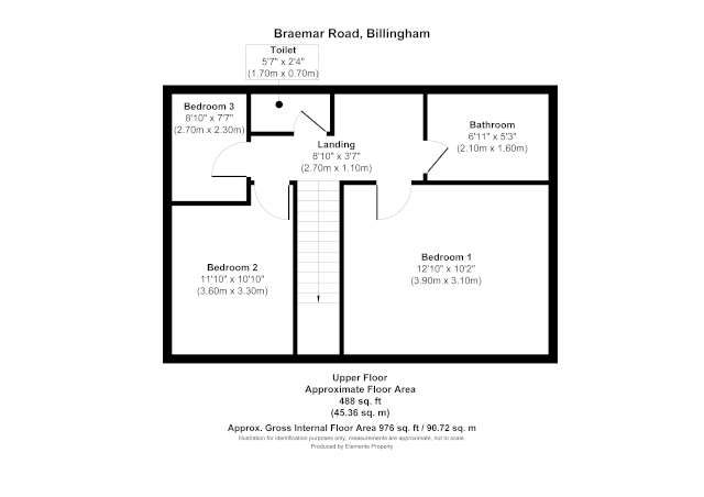 3 bed semi-detached house to rent in Braemar Road, Billingham - Property floorplan