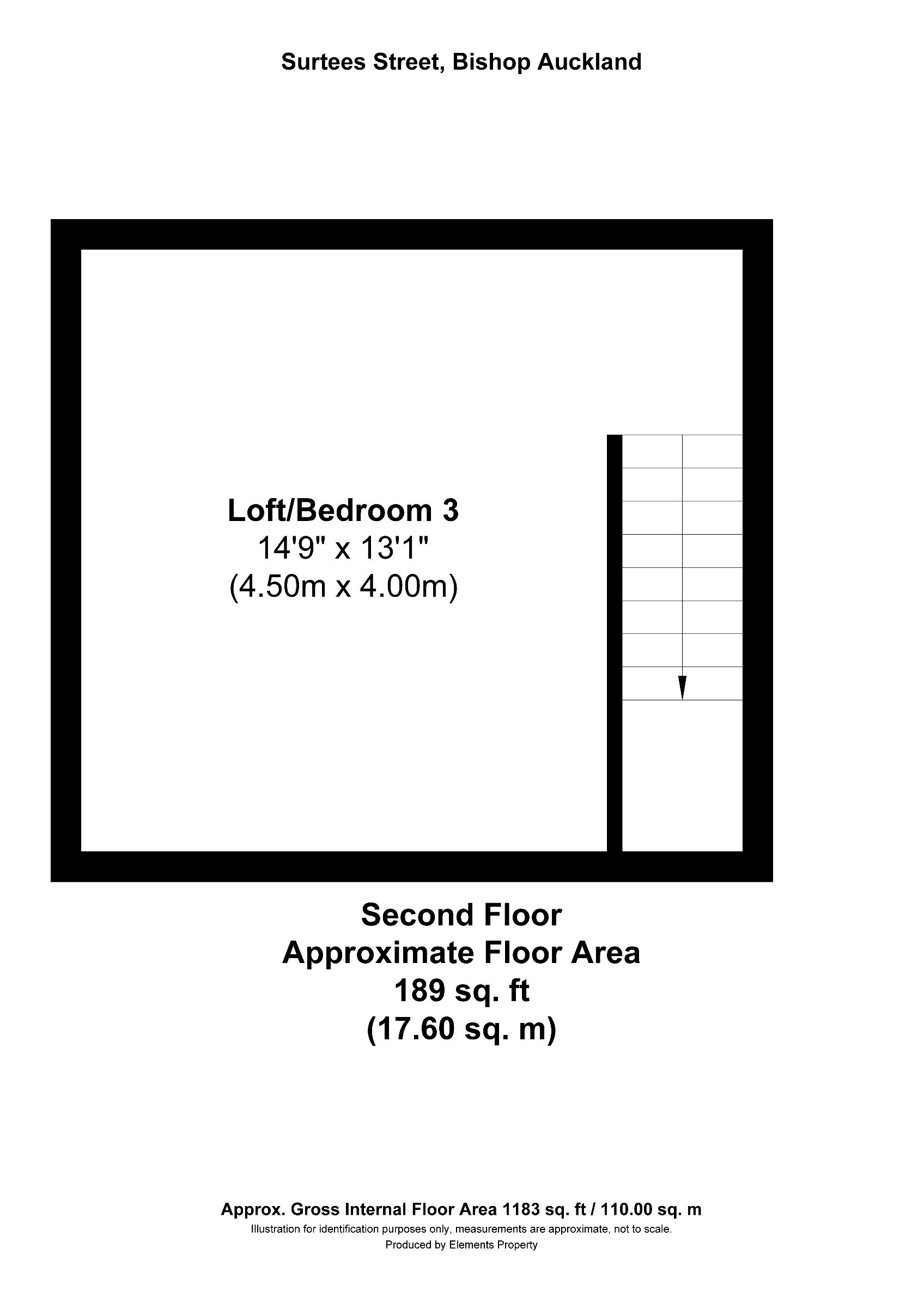 2 bed terraced house to rent in Surtees Street, Bishop Auckland - Property floorplan