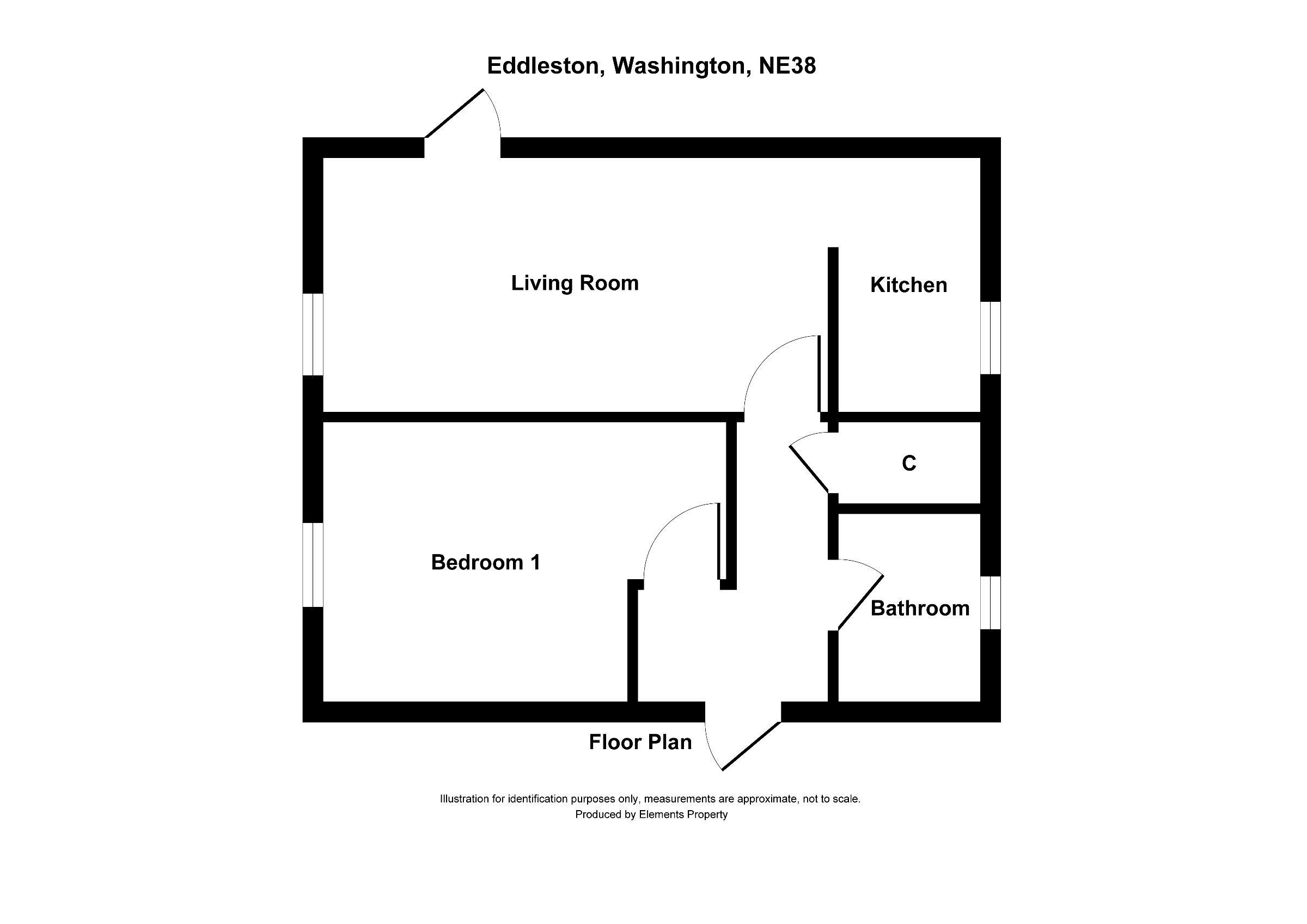 1 bed ground floor flat to rent in Eddleston, Washington - Property floorplan