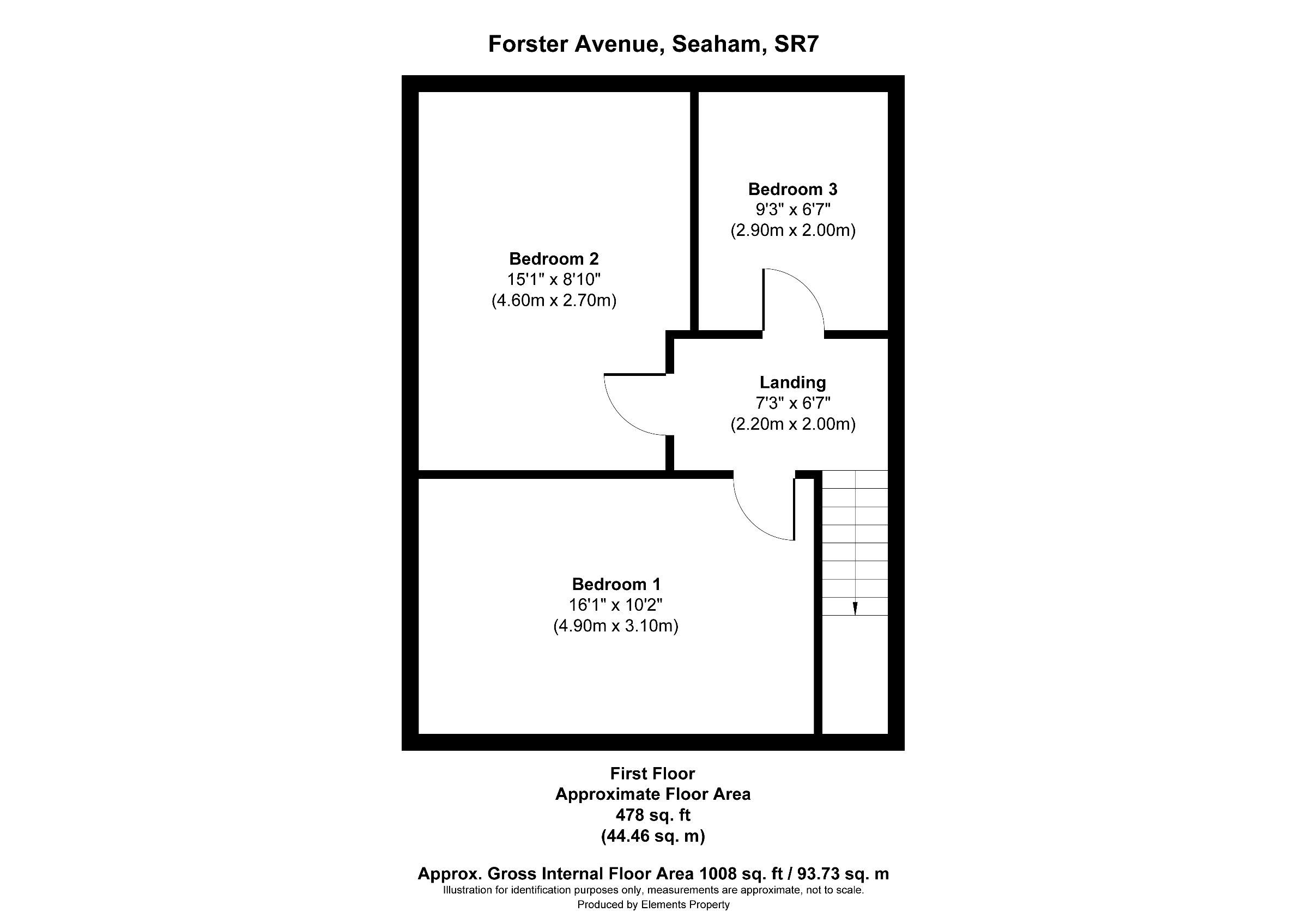 3 bed terraced house to rent in Forster Avenue, Seaham - Property floorplan