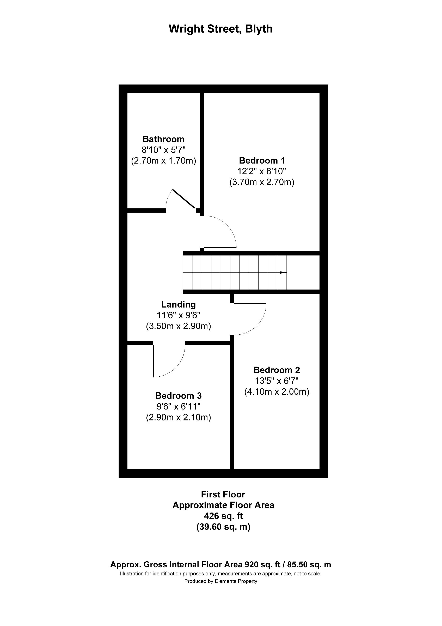 3 bed end of terrace house to rent in Wright Street, Blyth - Property floorplan