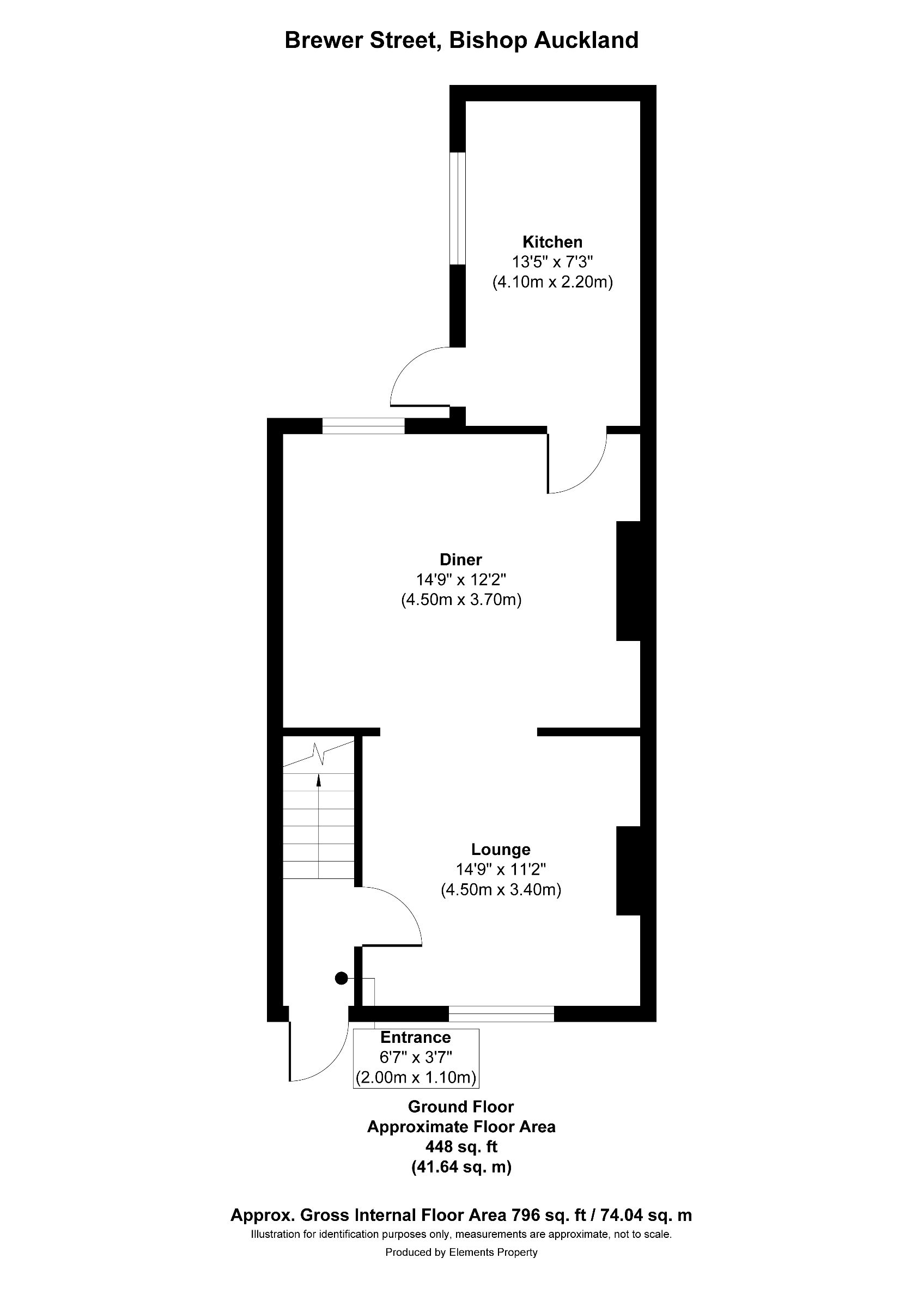 3 bed terraced house to rent in Brewer Street, Bishop Auckland - Property floorplan