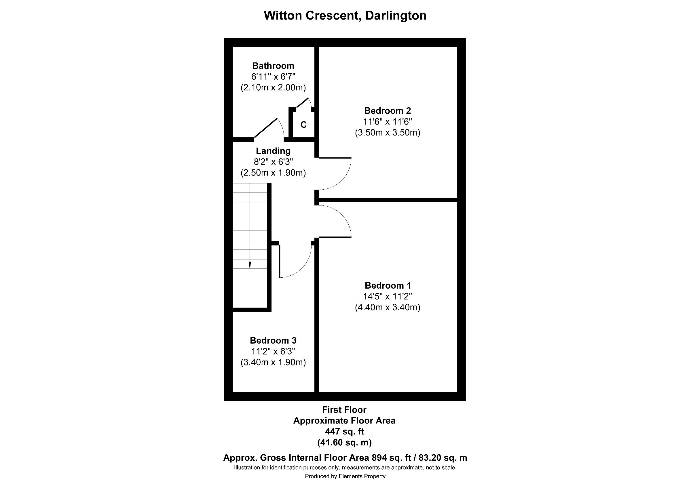 3 bed semi-detached house to rent in Witton Crescent, Darlington - Property floorplan