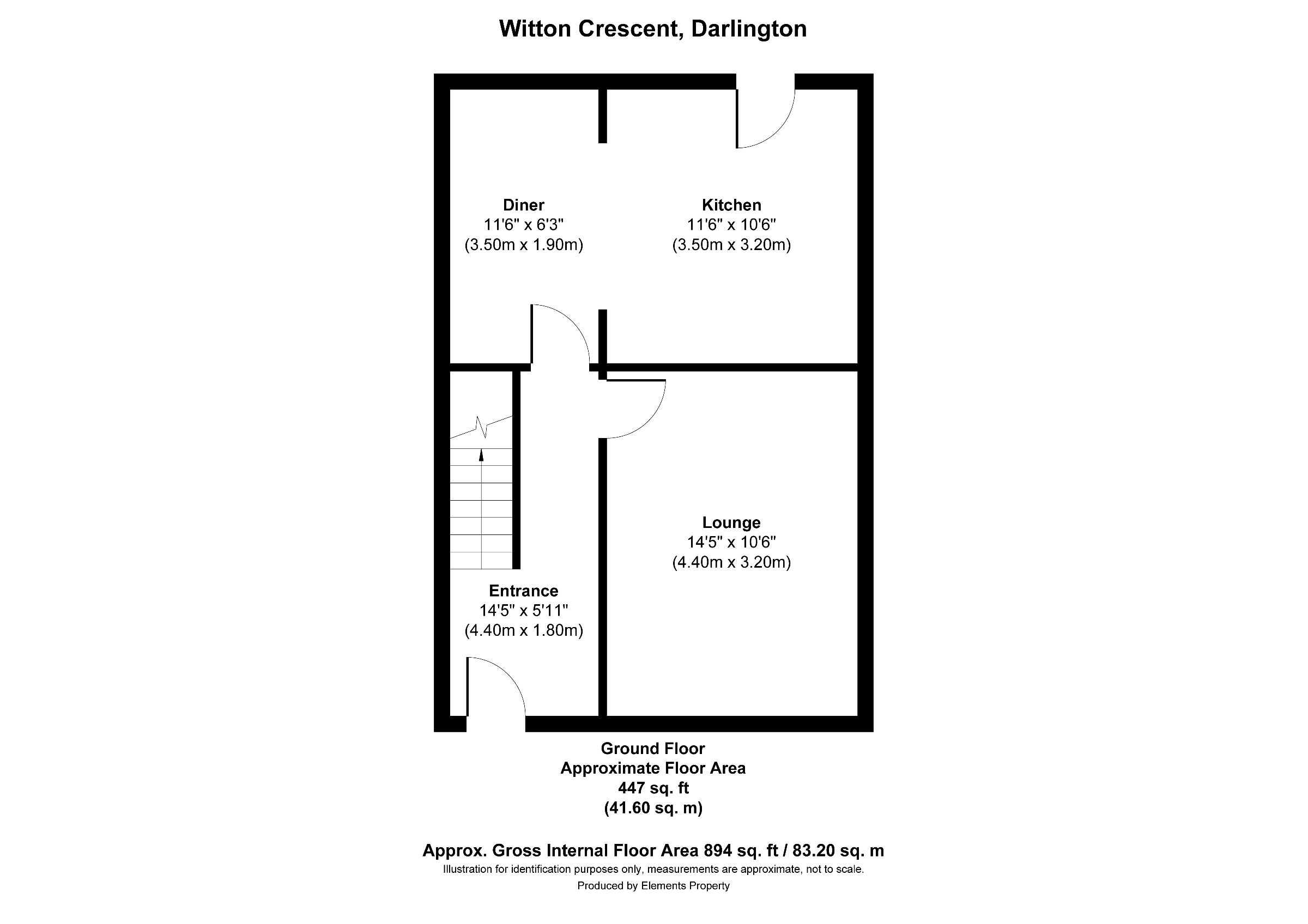 3 bed semi-detached house to rent in Witton Crescent, Darlington - Property floorplan