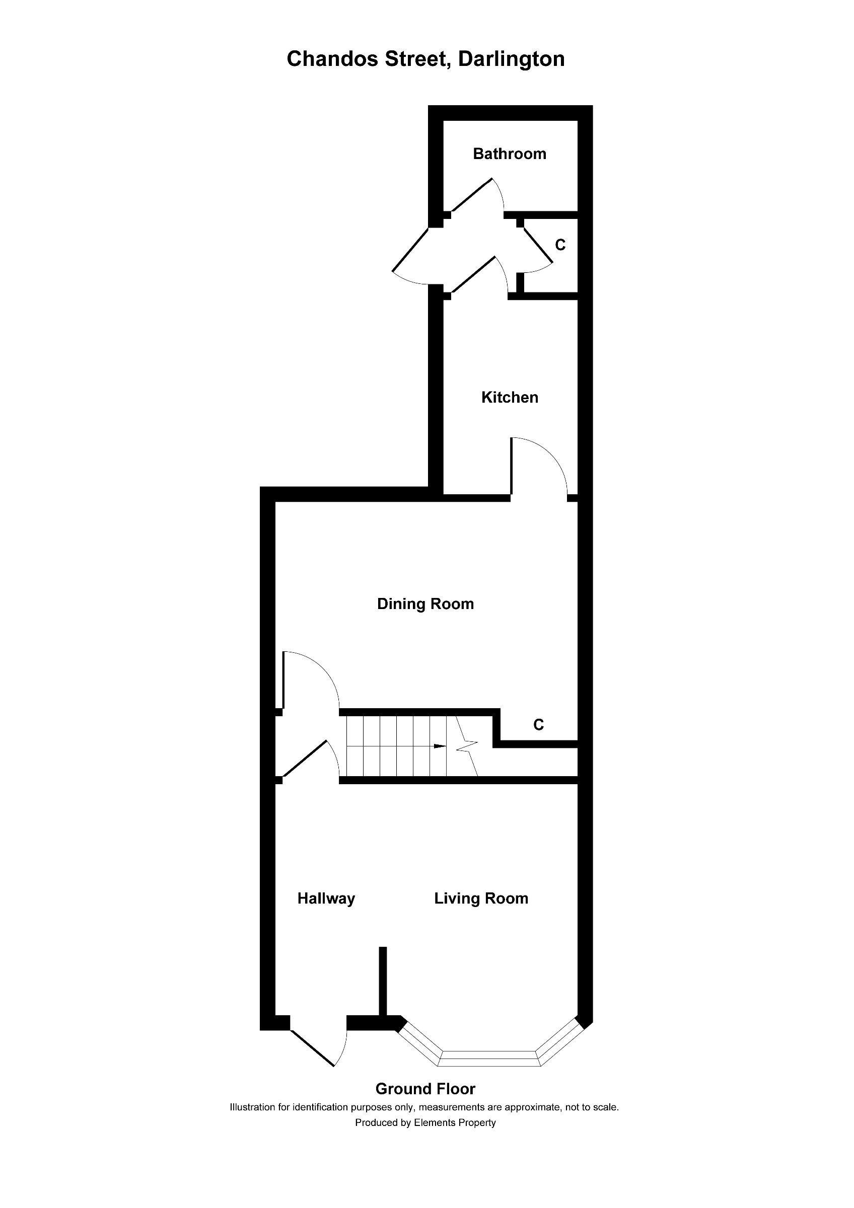 2 bed terraced house to rent in Chandos Street, Darlington - Property floorplan