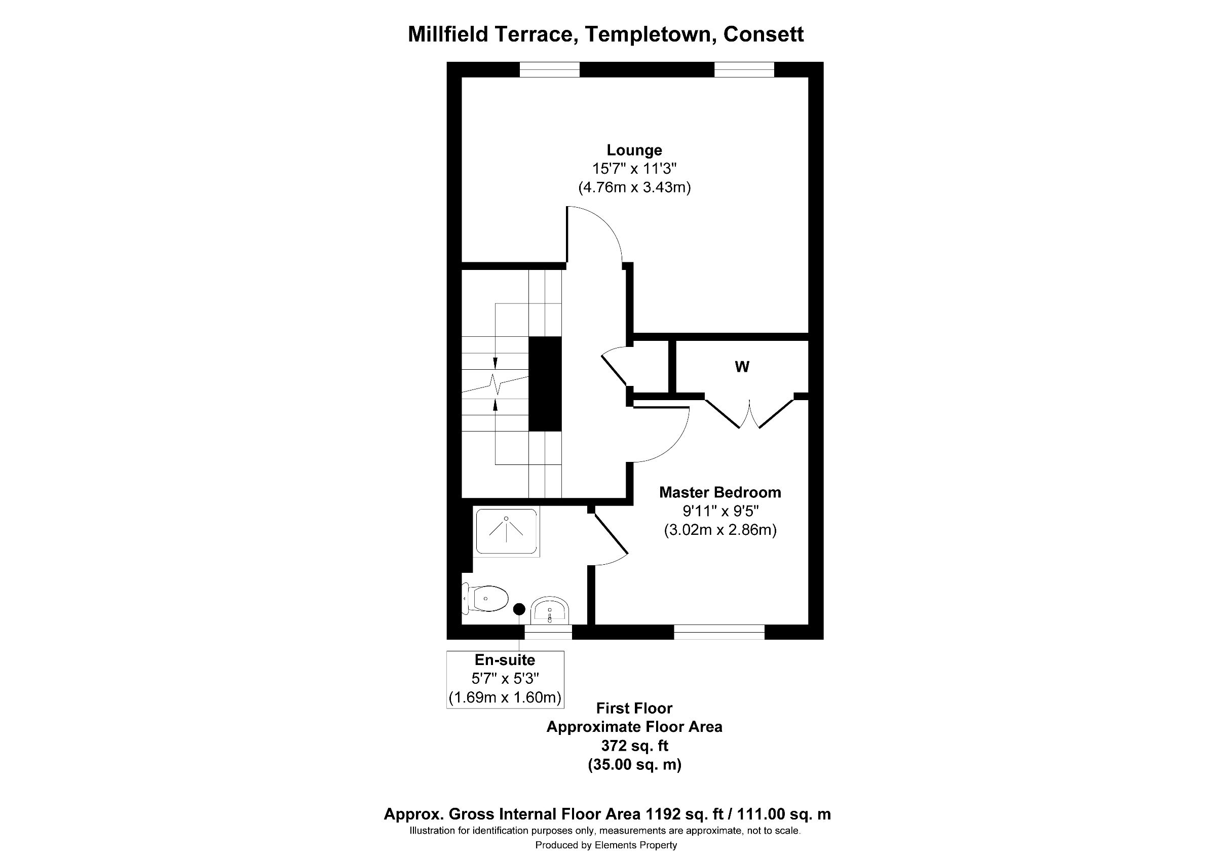 4 bed town house to rent in Millfield, Consett - Property floorplan