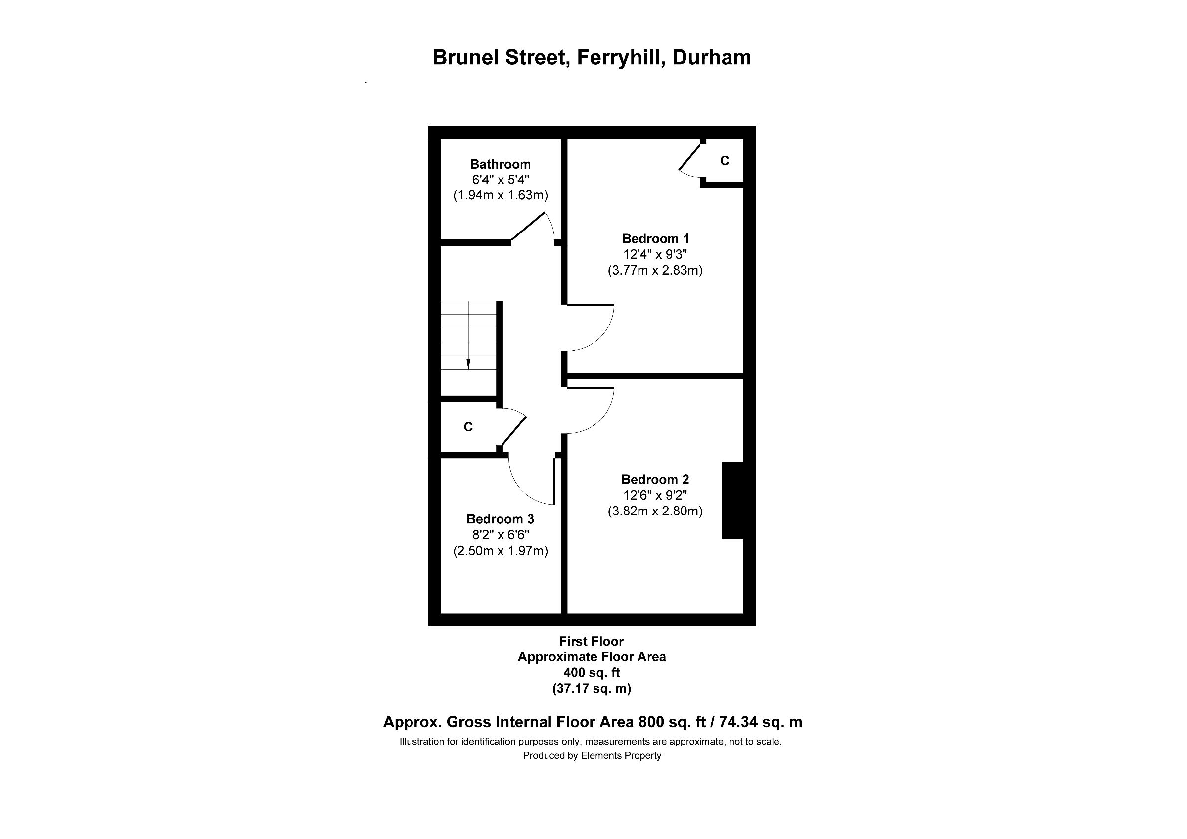 3 bed terraced house to rent in Brunel Street, Ferryhill - Property floorplan