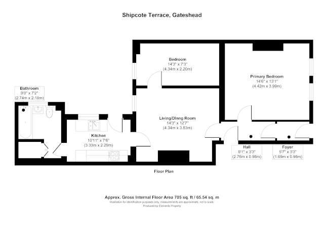 2 bed terraced house to rent in Shipcote Terrace, Gateshead - Property floorplan