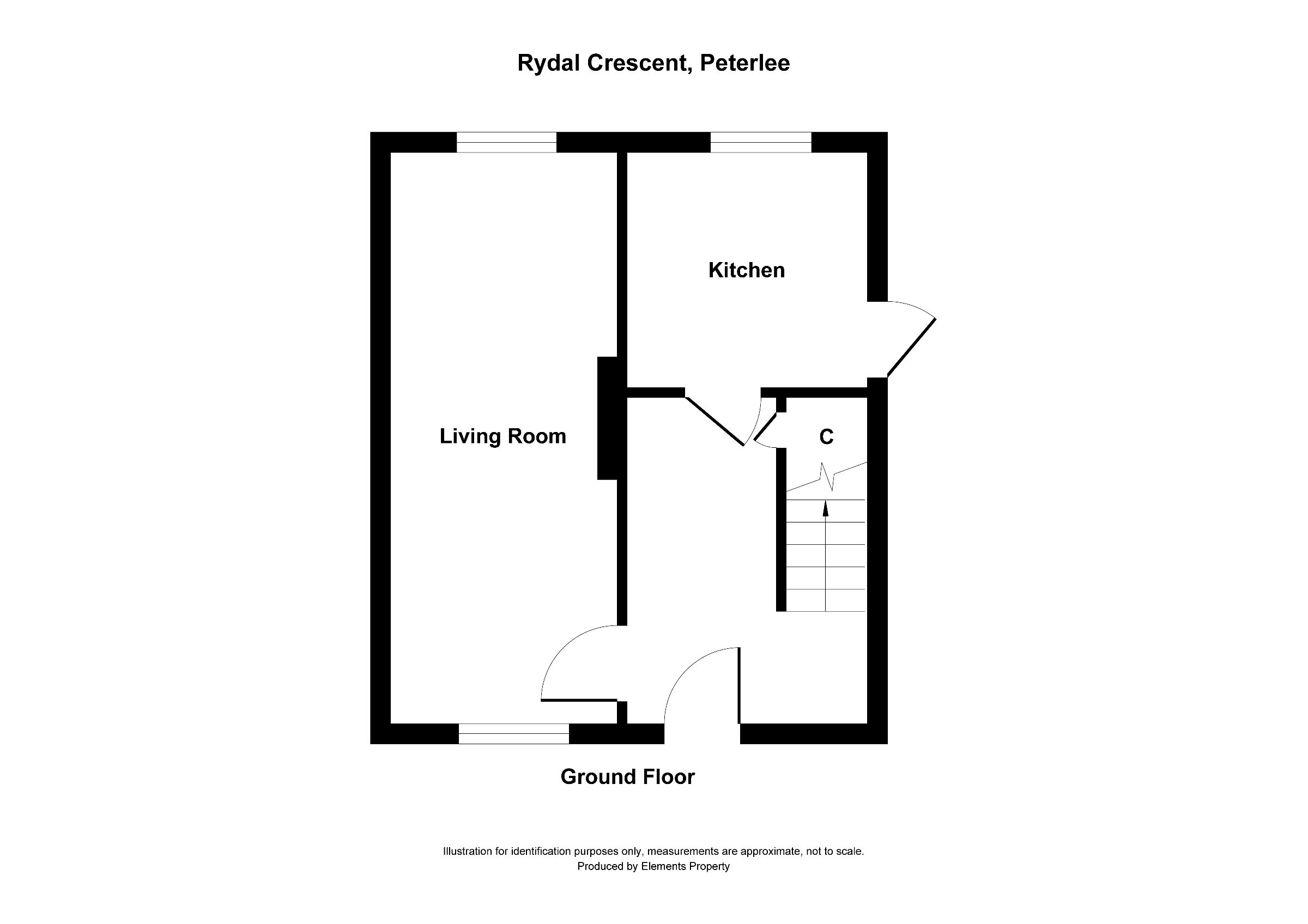 2 bed semi-detached house to rent in Rydal Crescent, Peterlee - Property floorplan