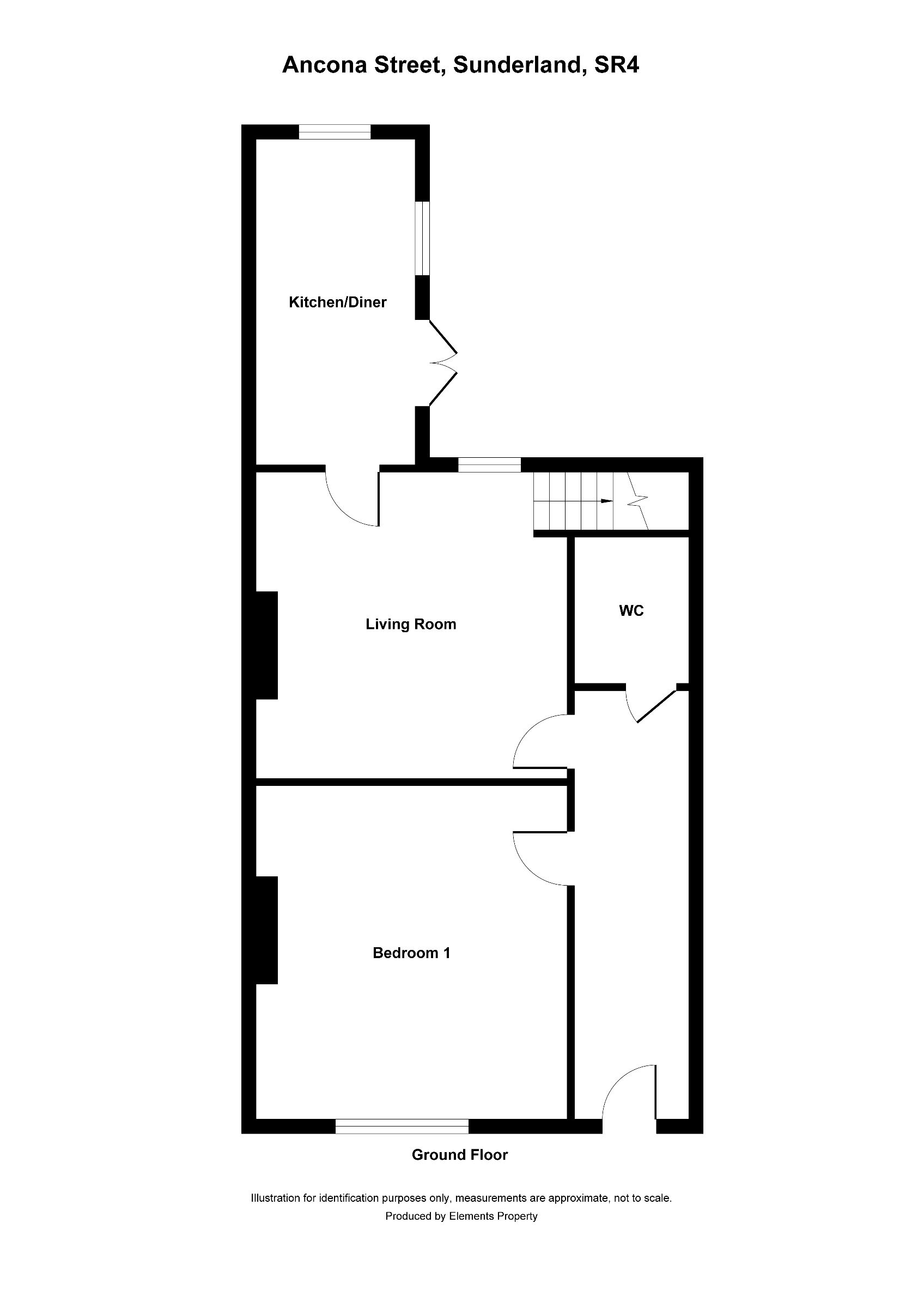 3 bed terraced house to rent in Ancona Street, Sunderland - Property floorplan