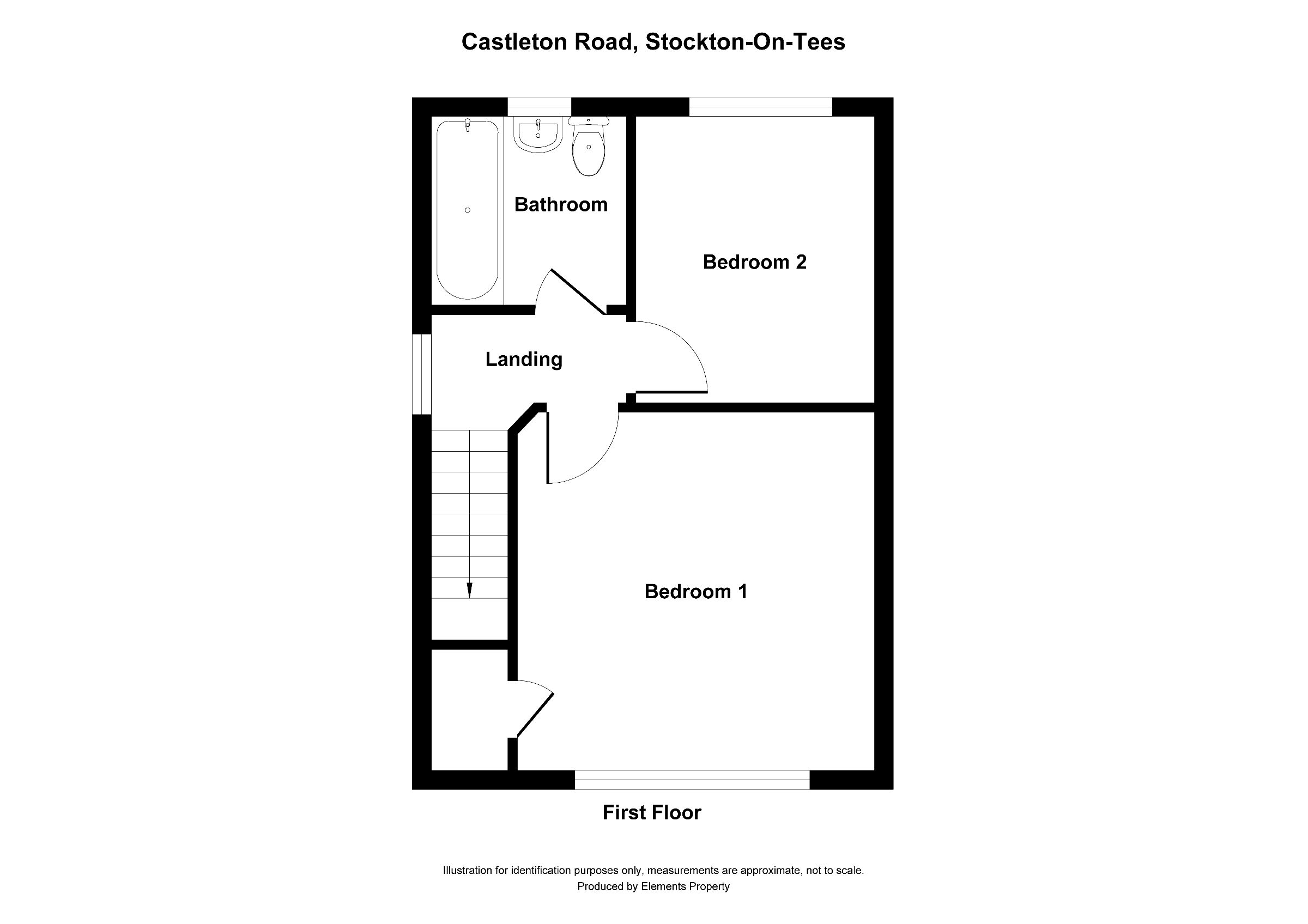 2 bed terraced house to rent in Castleton Road, Stockton-on-Tees - Property floorplan