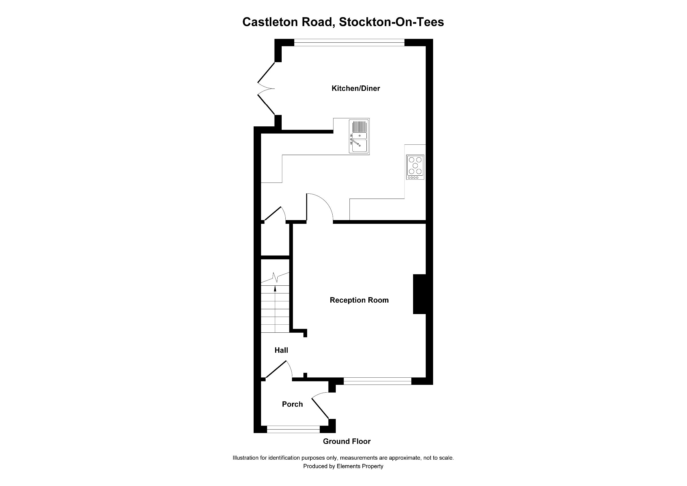 2 bed terraced house to rent in Castleton Road, Stockton-on-Tees - Property floorplan