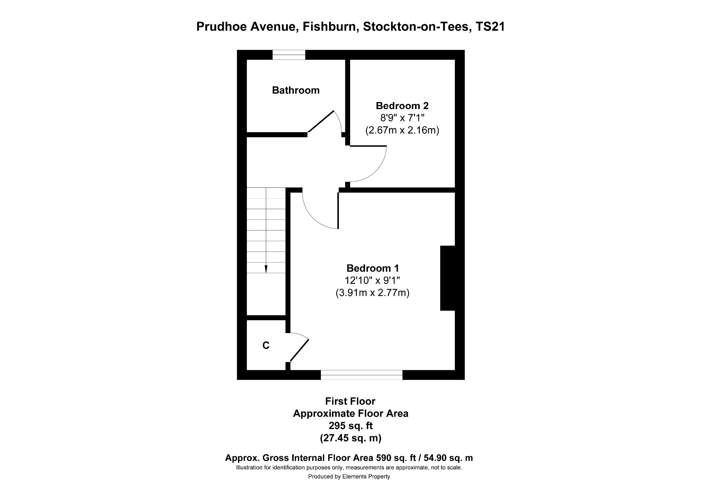 2 bed terraced house to rent in Prudhoe Avenue, Stockton-on-Tees - Property floorplan