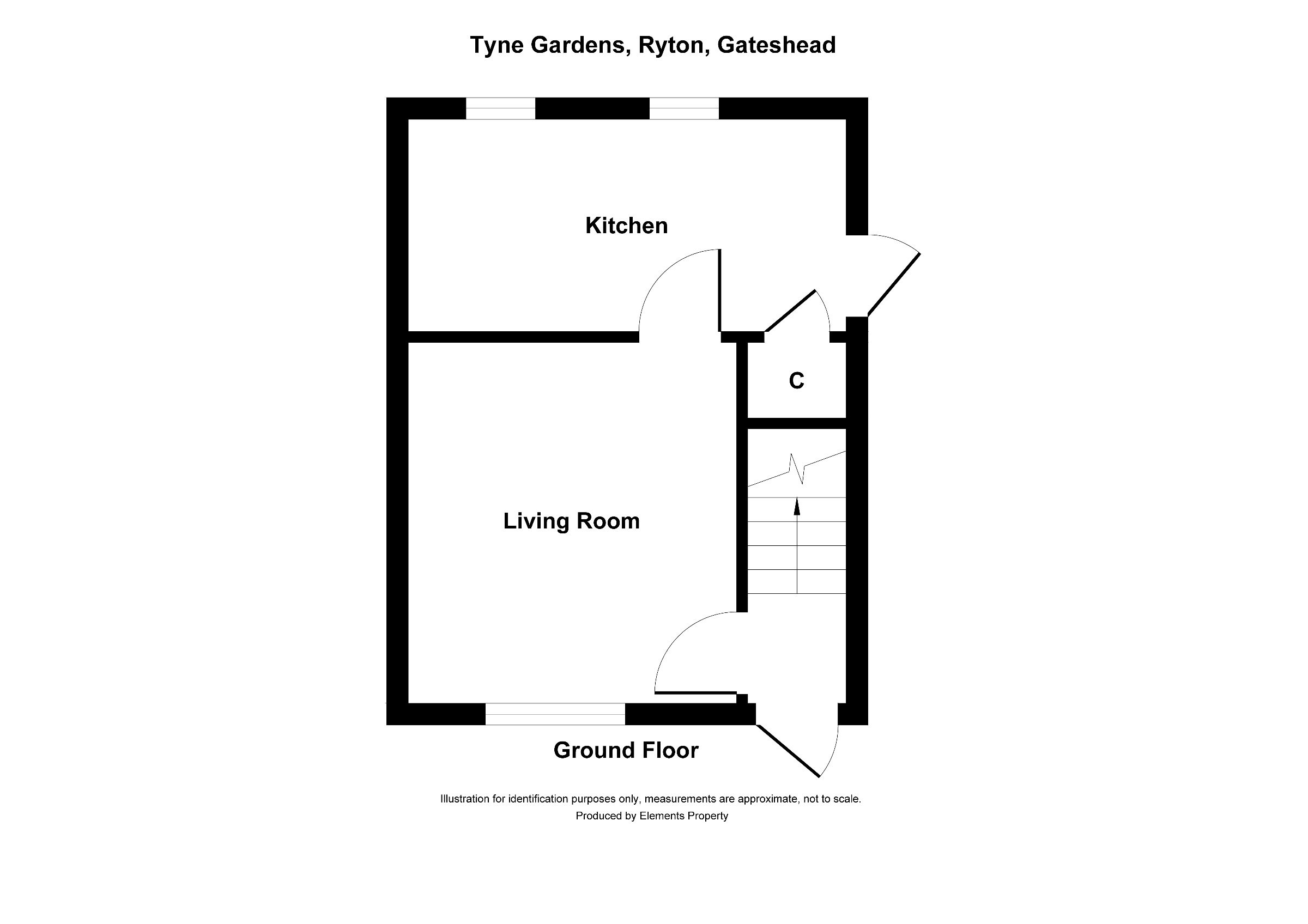 2 bed semi-detached house to rent in Tyne Gardens, Ryton - Property floorplan