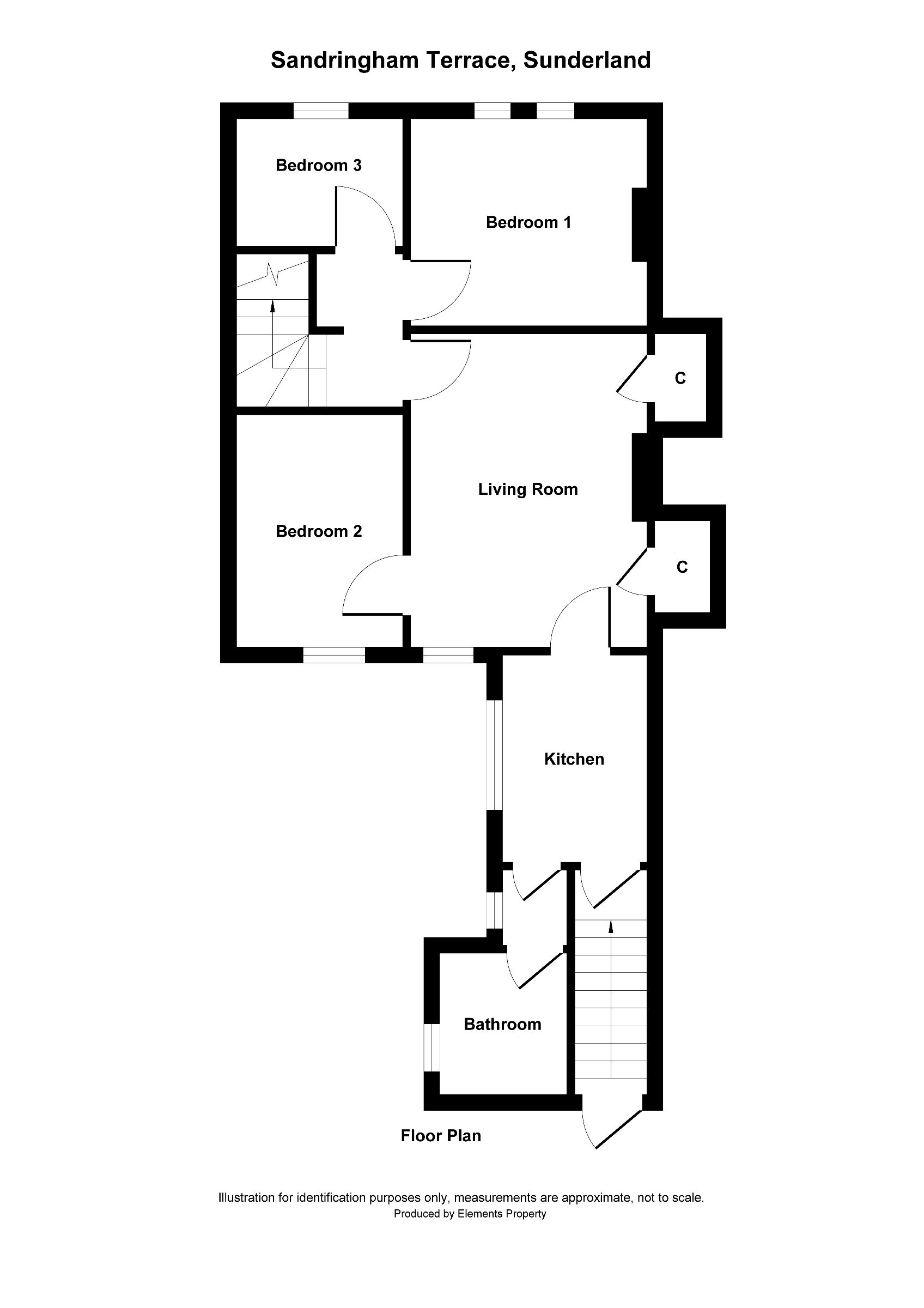 3 bed flat to rent in Sandringham Terrace, Sunderland - Property floorplan