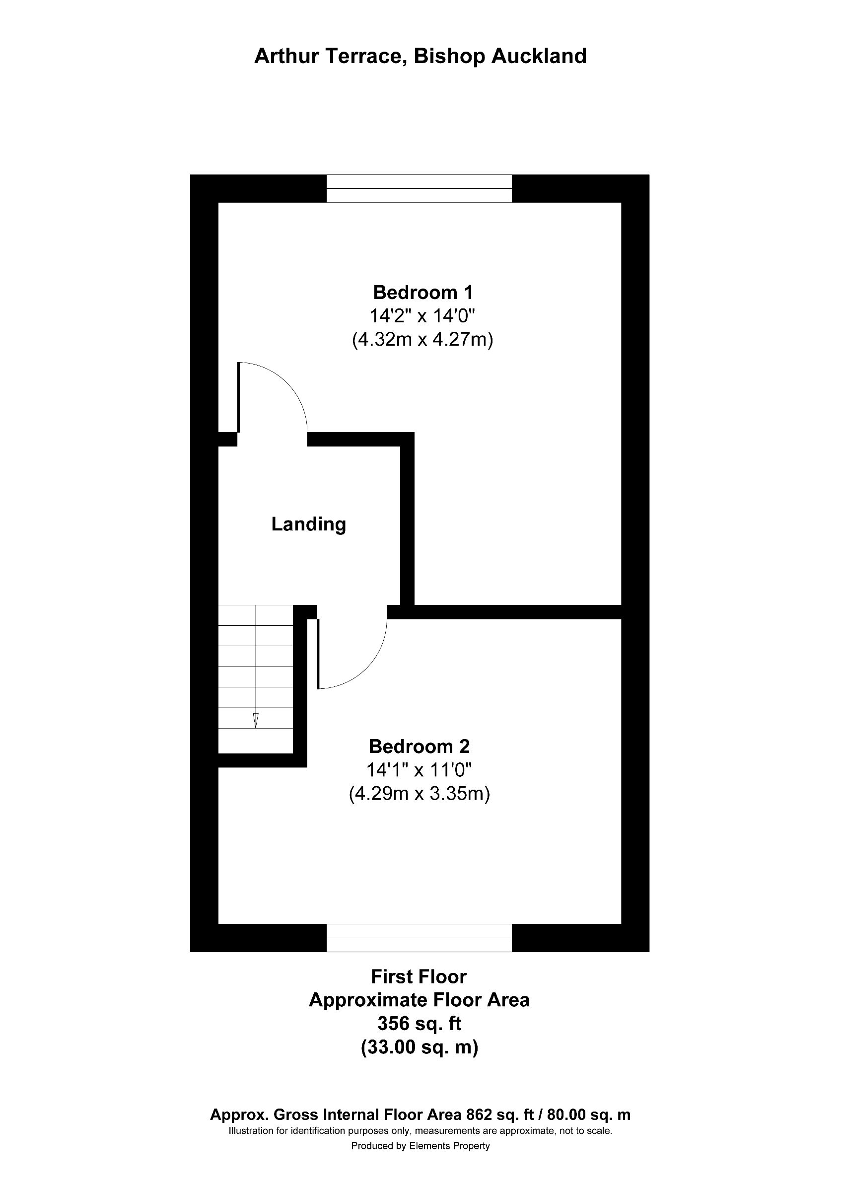 2 bed terraced house to rent in Arthur Terrace, Bishop Auckland - Property floorplan