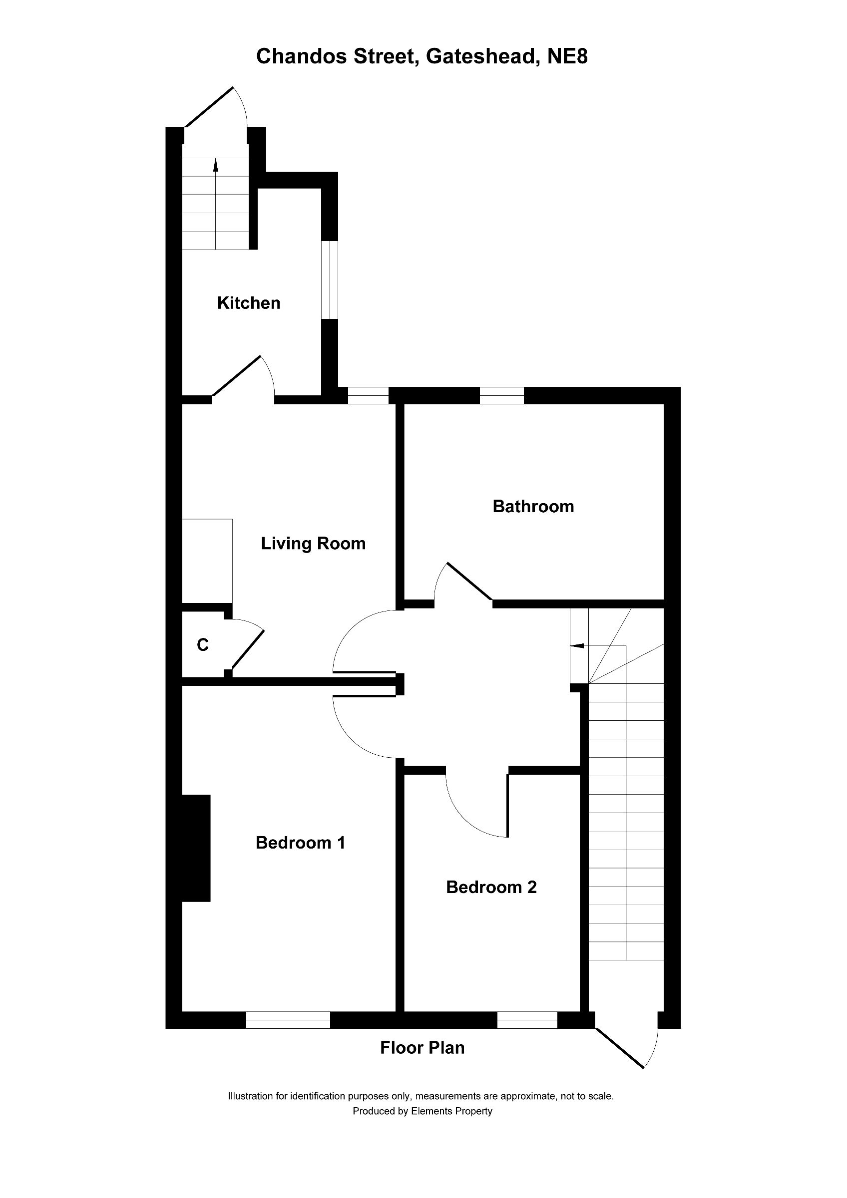 2 bed flat to rent in Chandos Street, Gateshead - Property floorplan