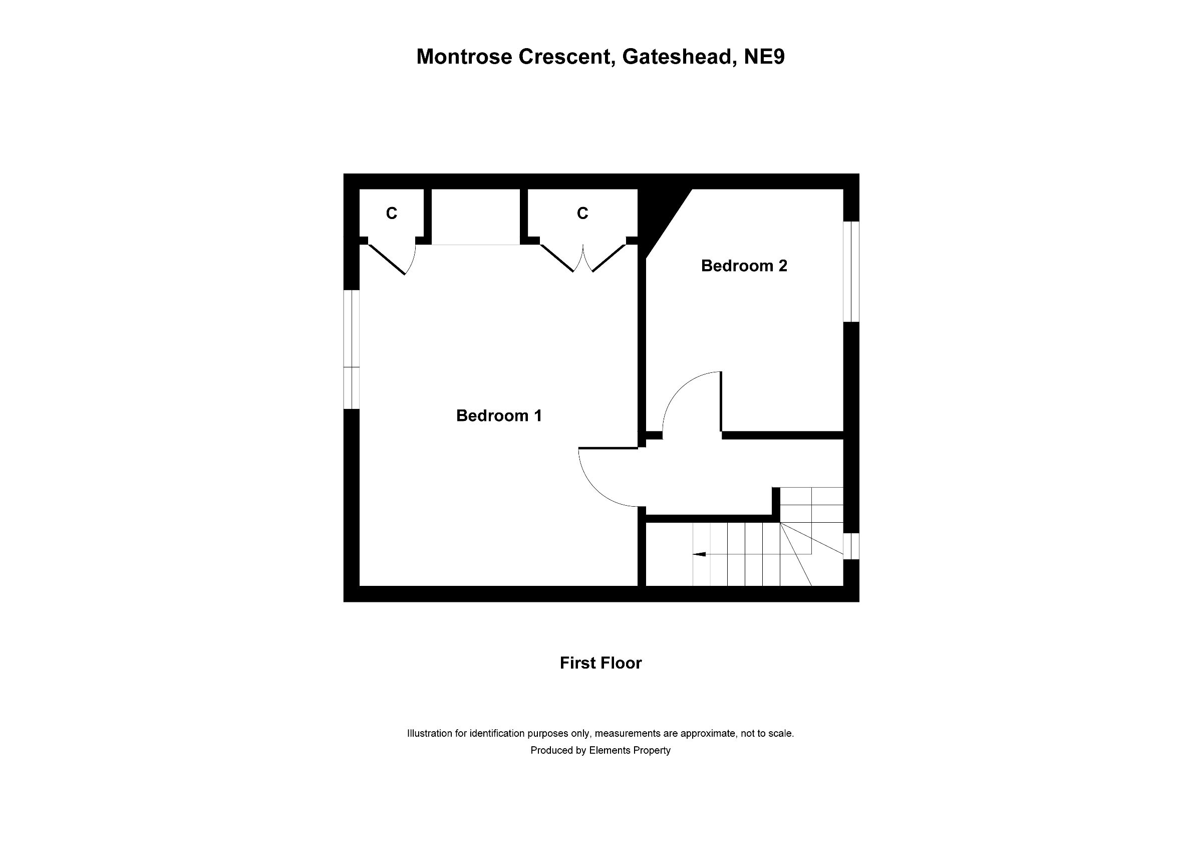 2 bed semi-detached house to rent in Montrose Crescent, Gateshead - Property floorplan