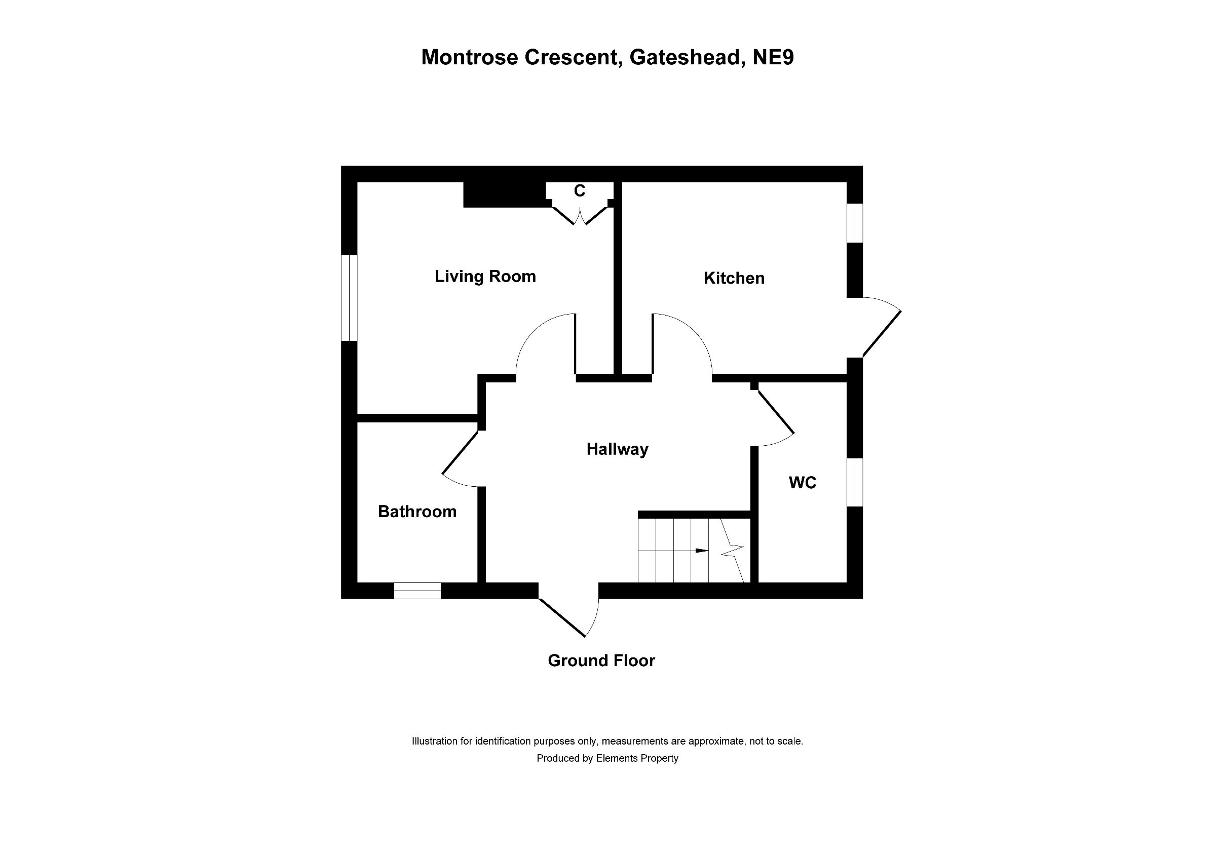 2 bed semi-detached house to rent in Montrose Crescent, Gateshead - Property floorplan