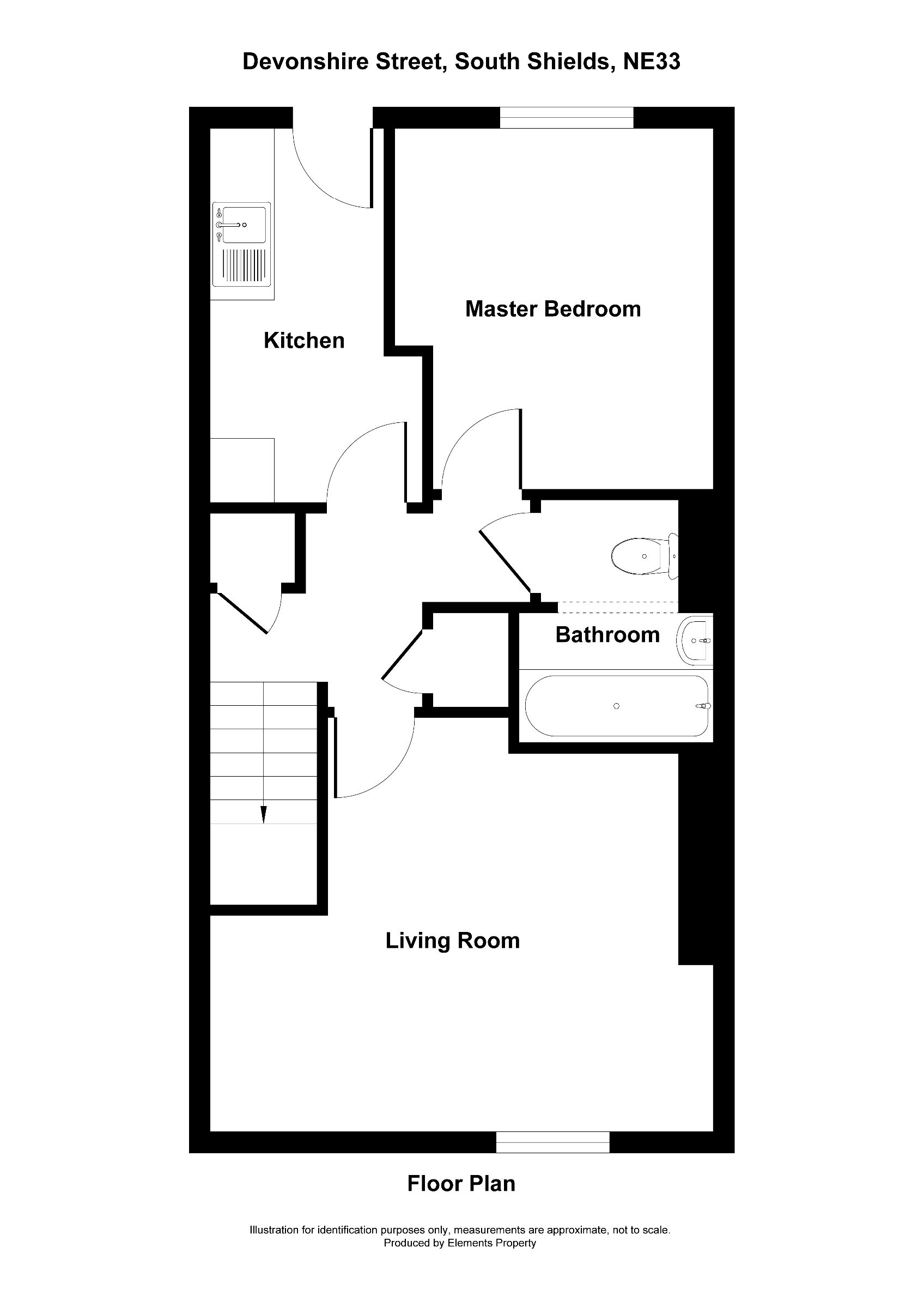 1 bed flat to rent in Devonshire Street, South Shields - Property floorplan