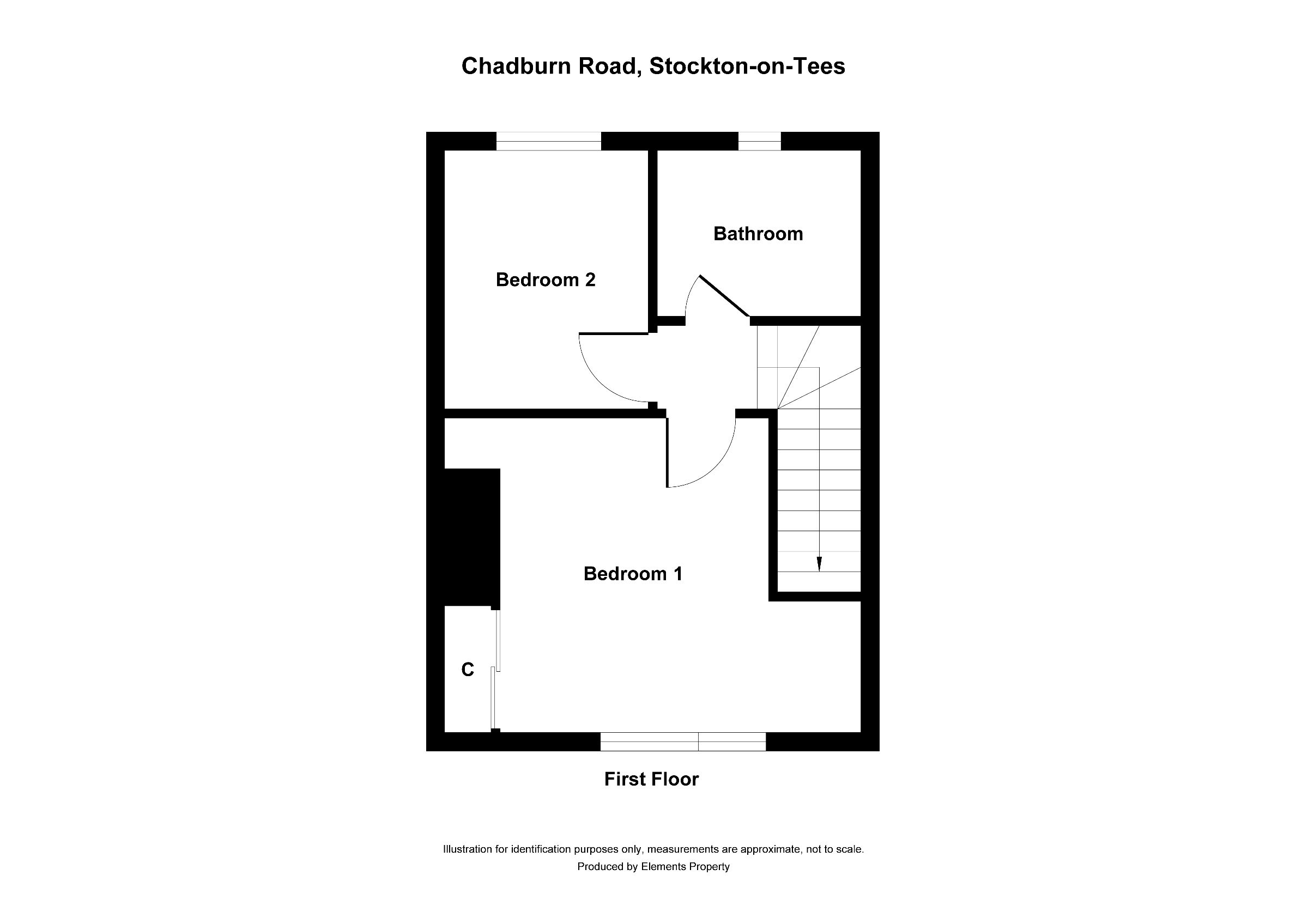 2 bed semi-detached house to rent in Chadburn Road, Stockton-on-Tees - Property floorplan